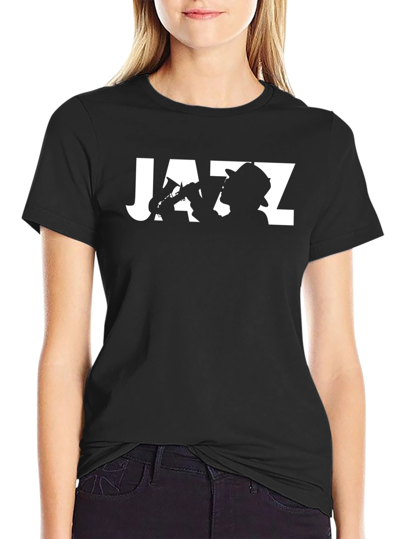 Cool Jazz Musician Graphic Tee - Black