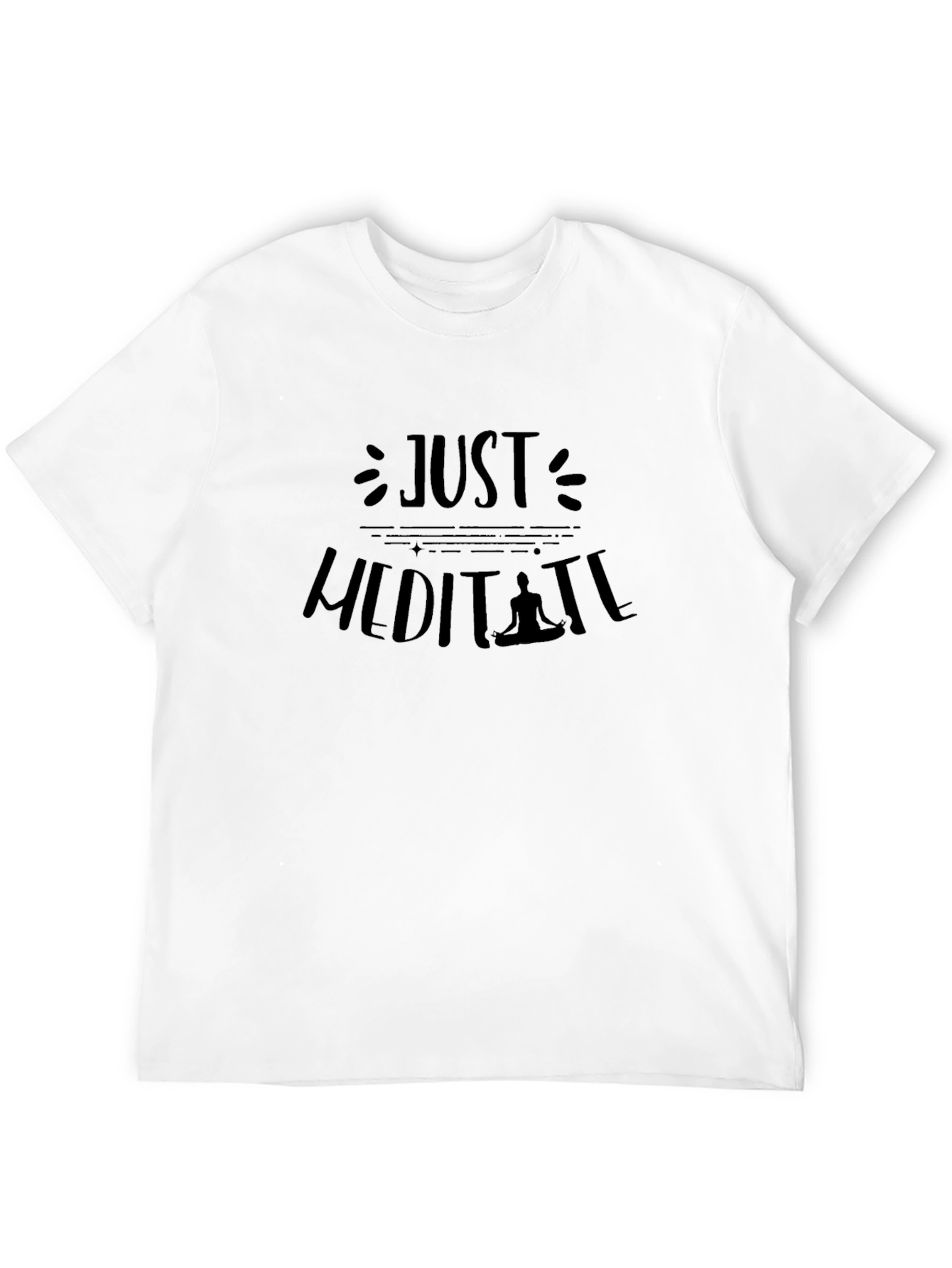 Just Meditate Black Graphic T-Shirt