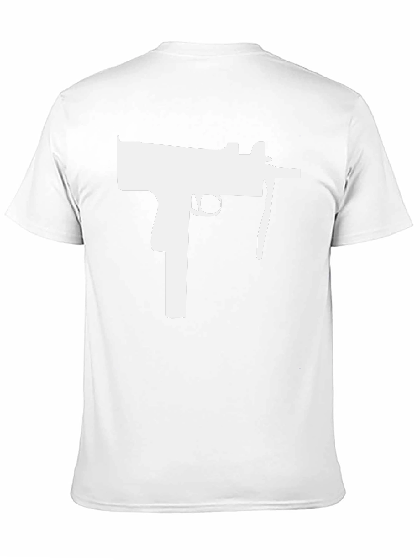 Black T-Shirt with White Gun Graphic