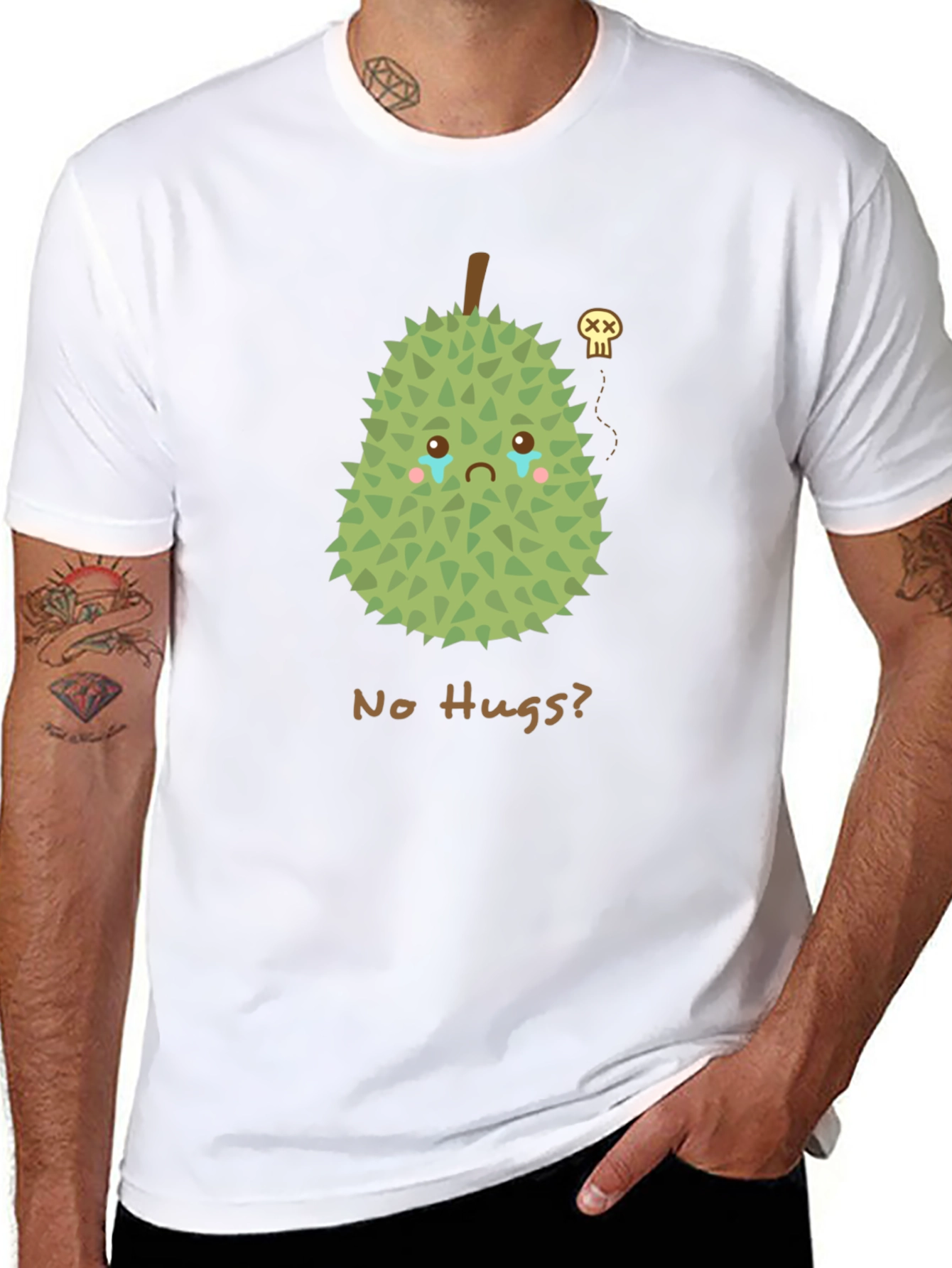 Sad Durian Graphic T-Shirt - No Hugs?