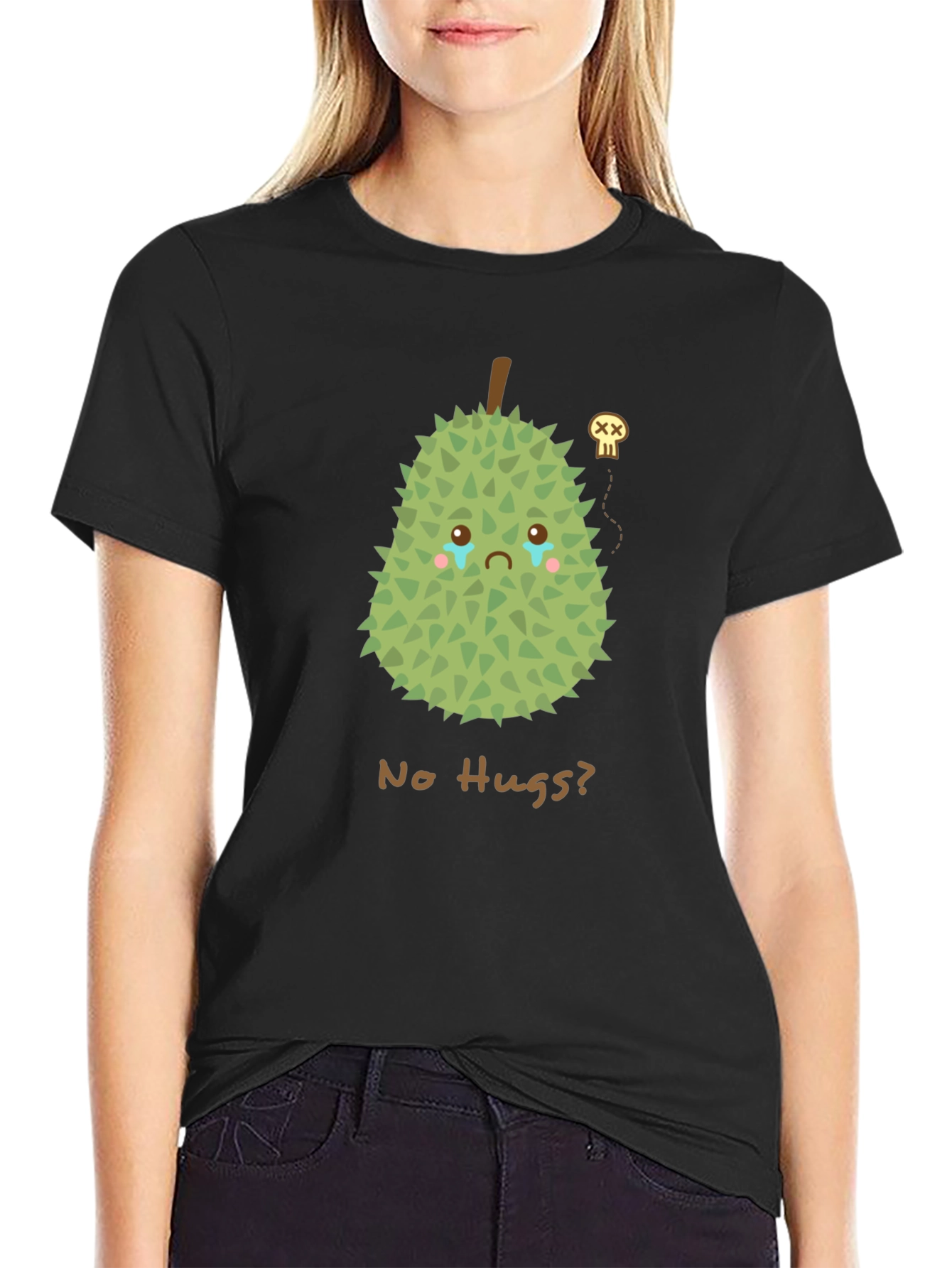 Sad Durian Graphic T-Shirt - No Hugs?