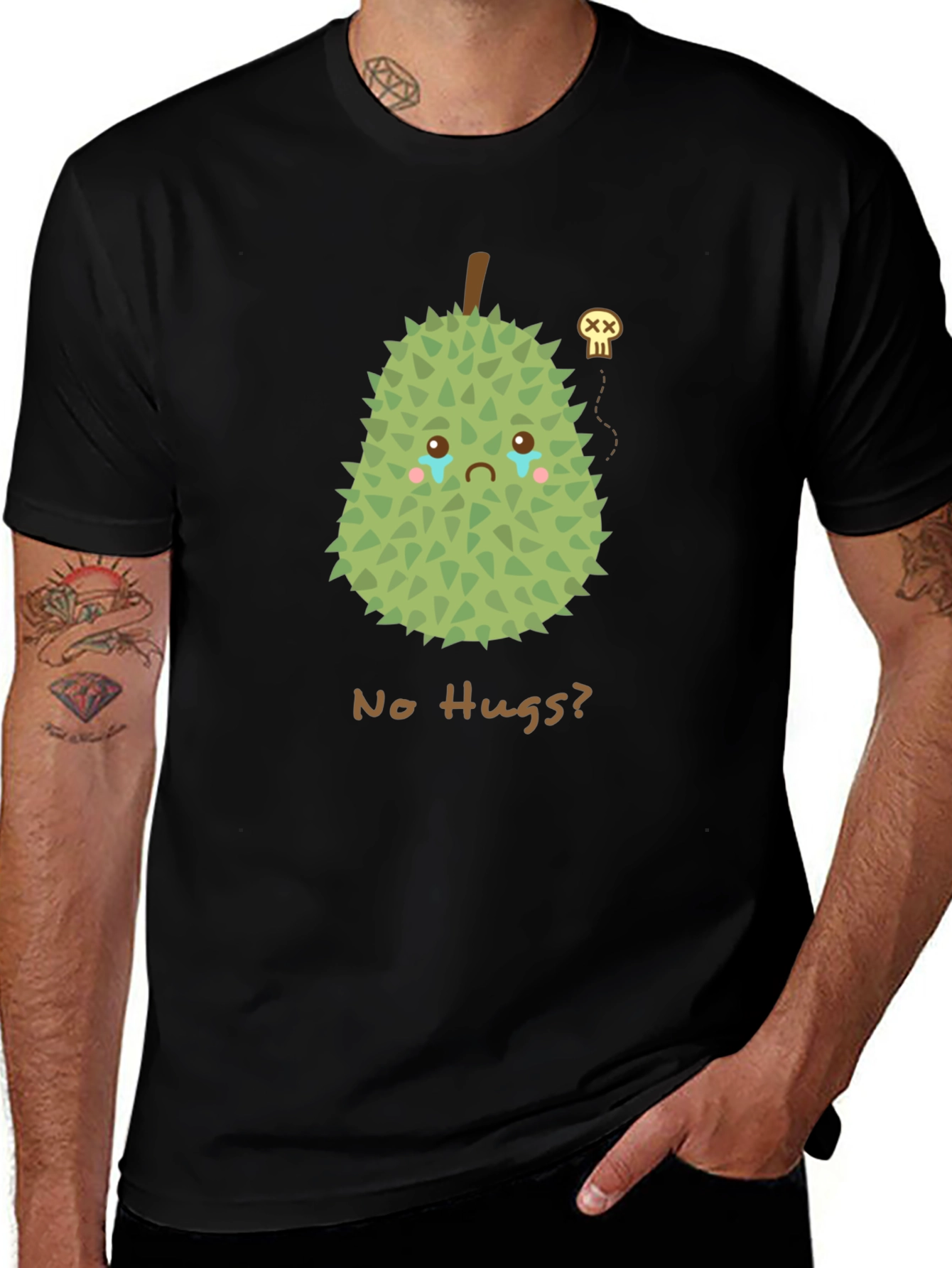 Sad Durian Graphic T-Shirt - No Hugs?