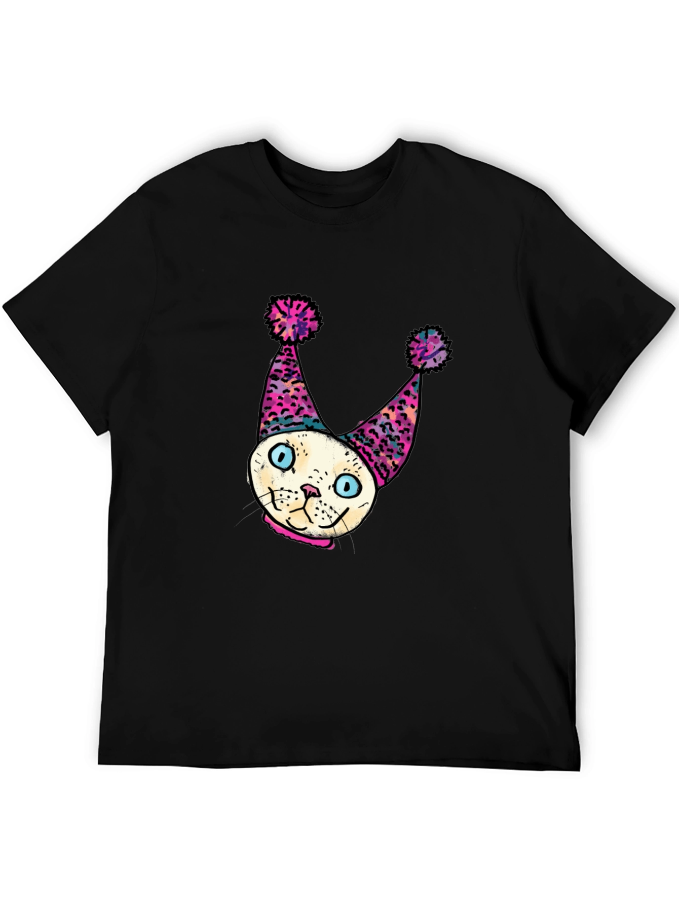 Whimsical Cat Clown T-Shirt - Unique Graphic Tee