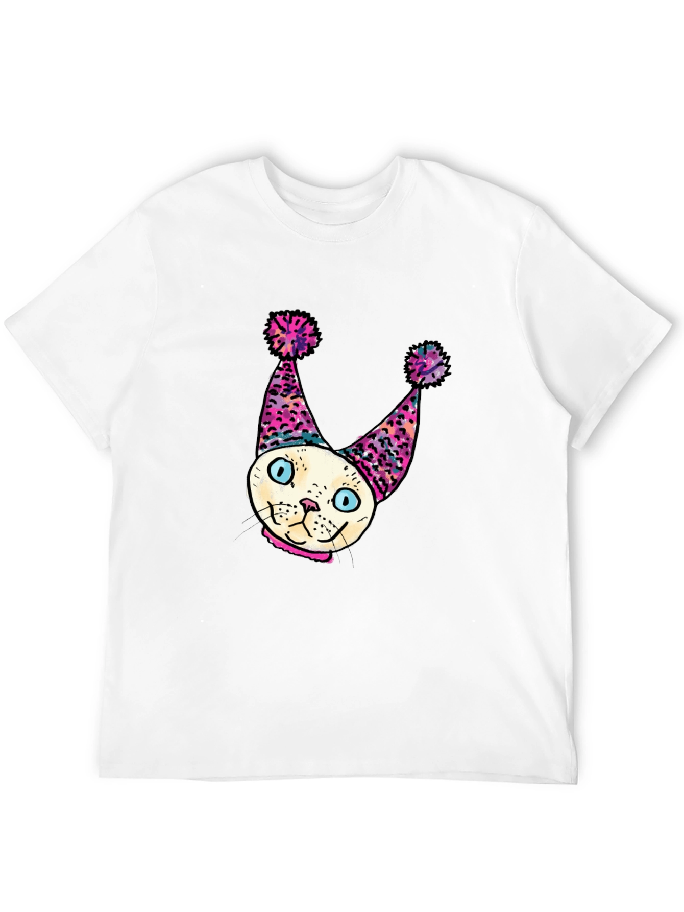Whimsical Cat Clown T-Shirt - Unique Graphic Tee