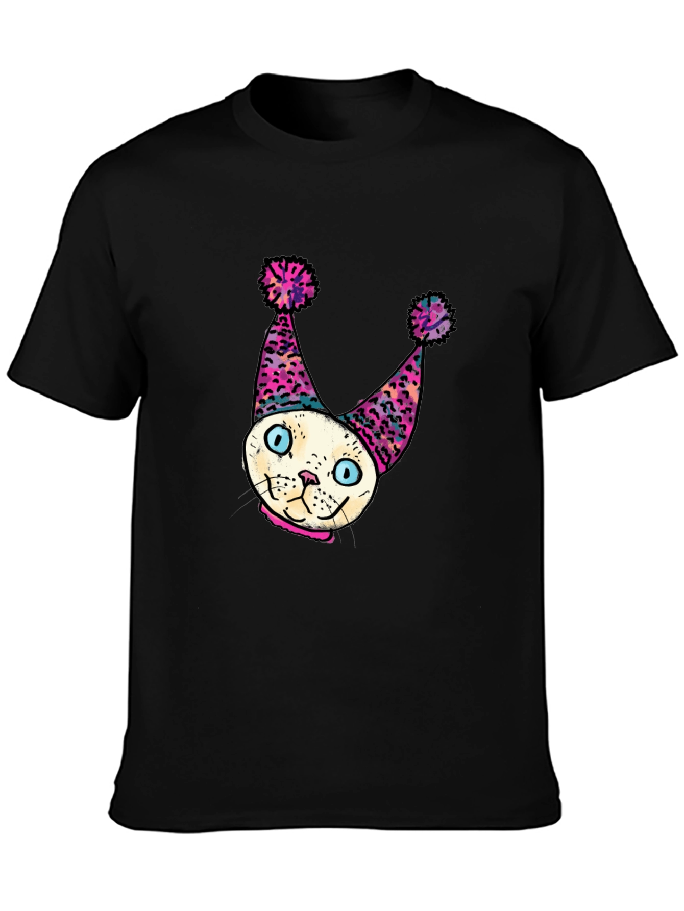 Whimsical Cat Clown T-Shirt - Unique Graphic Tee