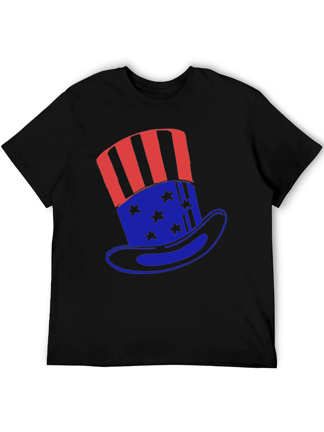 Patriotic Uncle Sam Hat Graphic T-Shirt