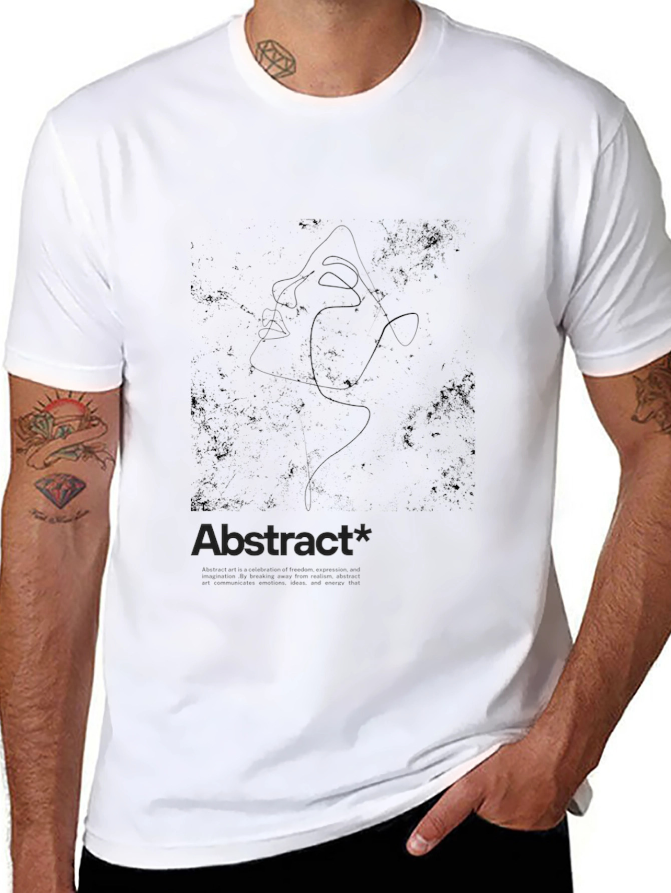 Abstract Art Print Black T-Shirt