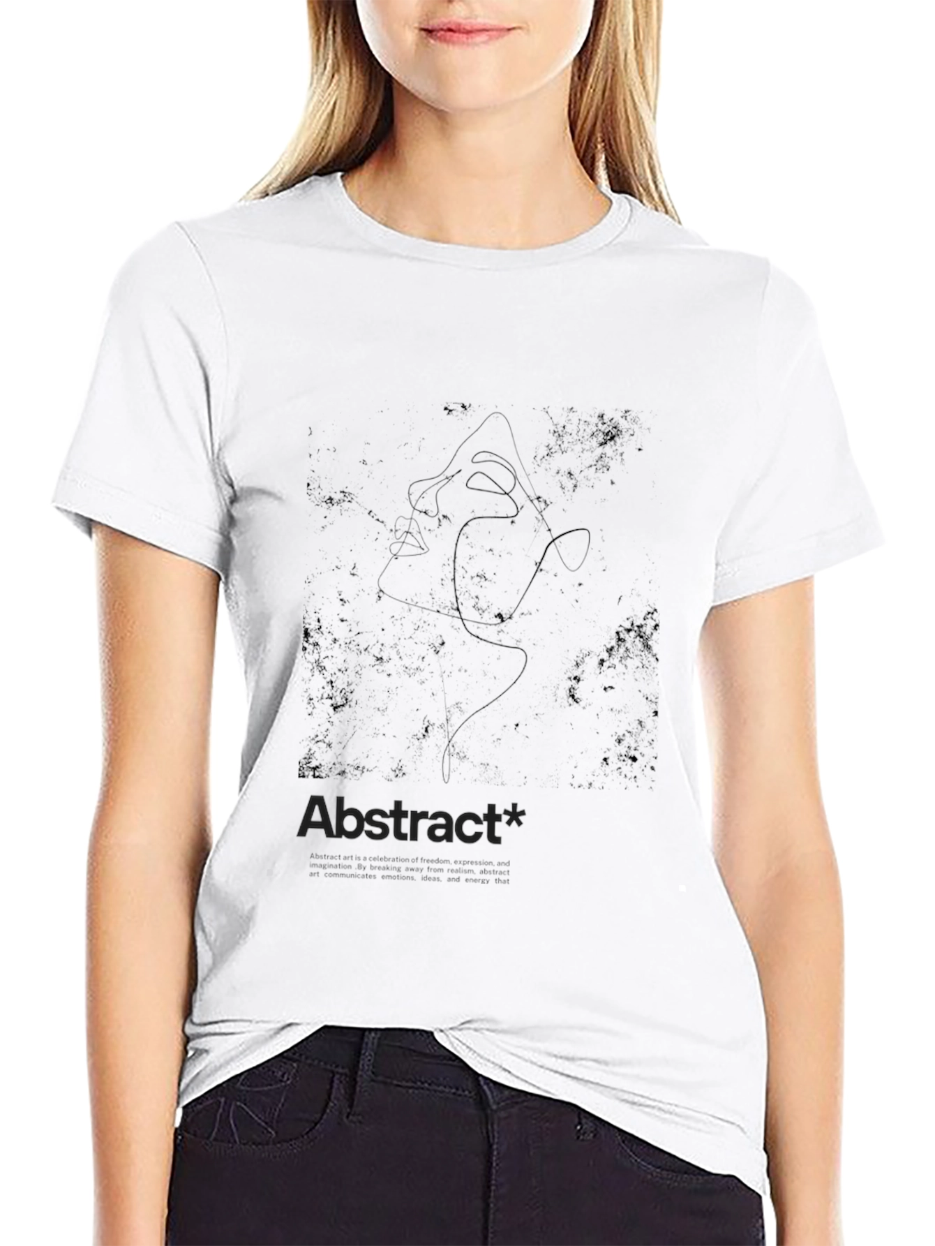 Abstract Art Print Black T-Shirt