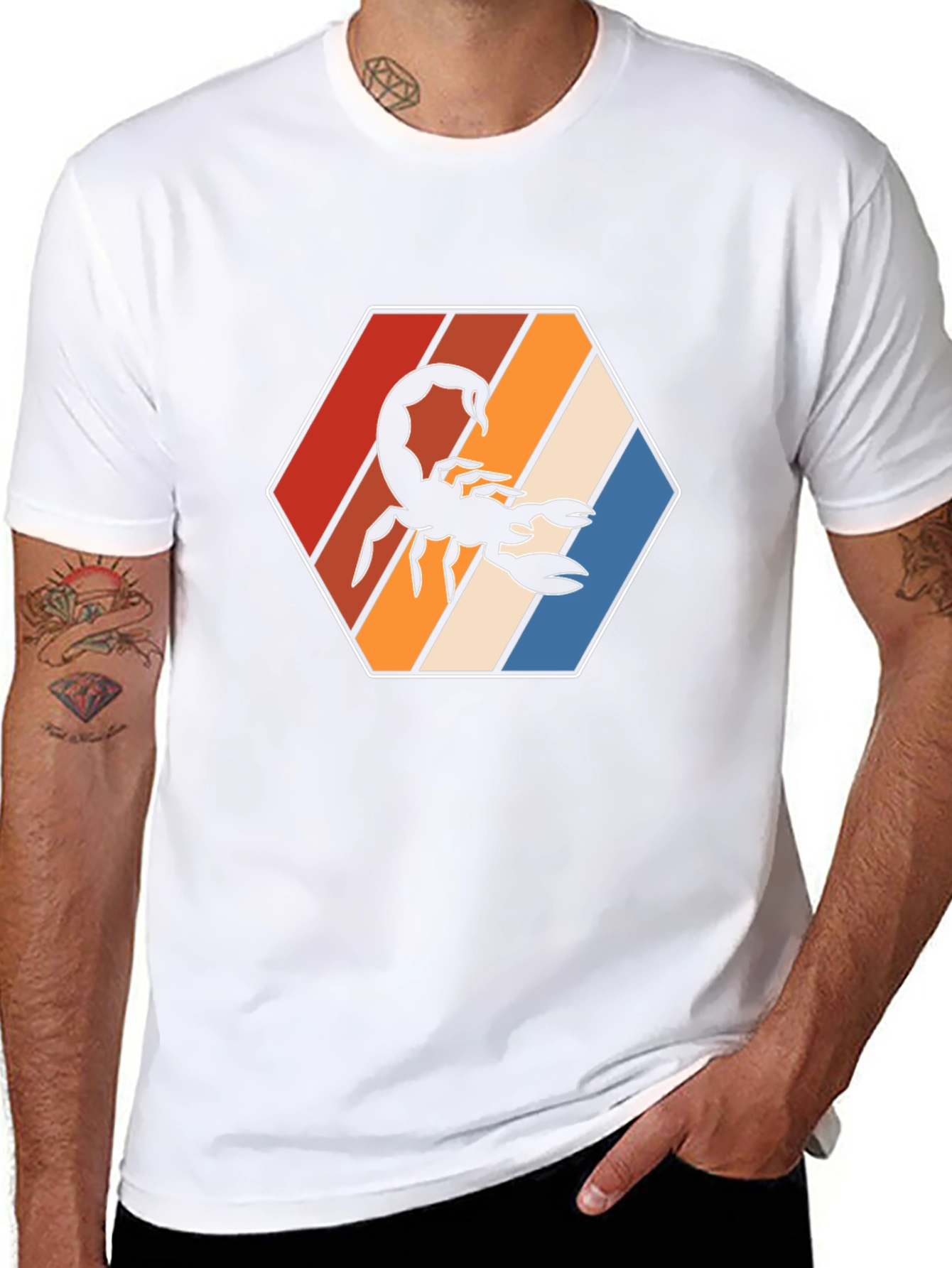 Retro Scorpion Graphic T-Shirt - Black