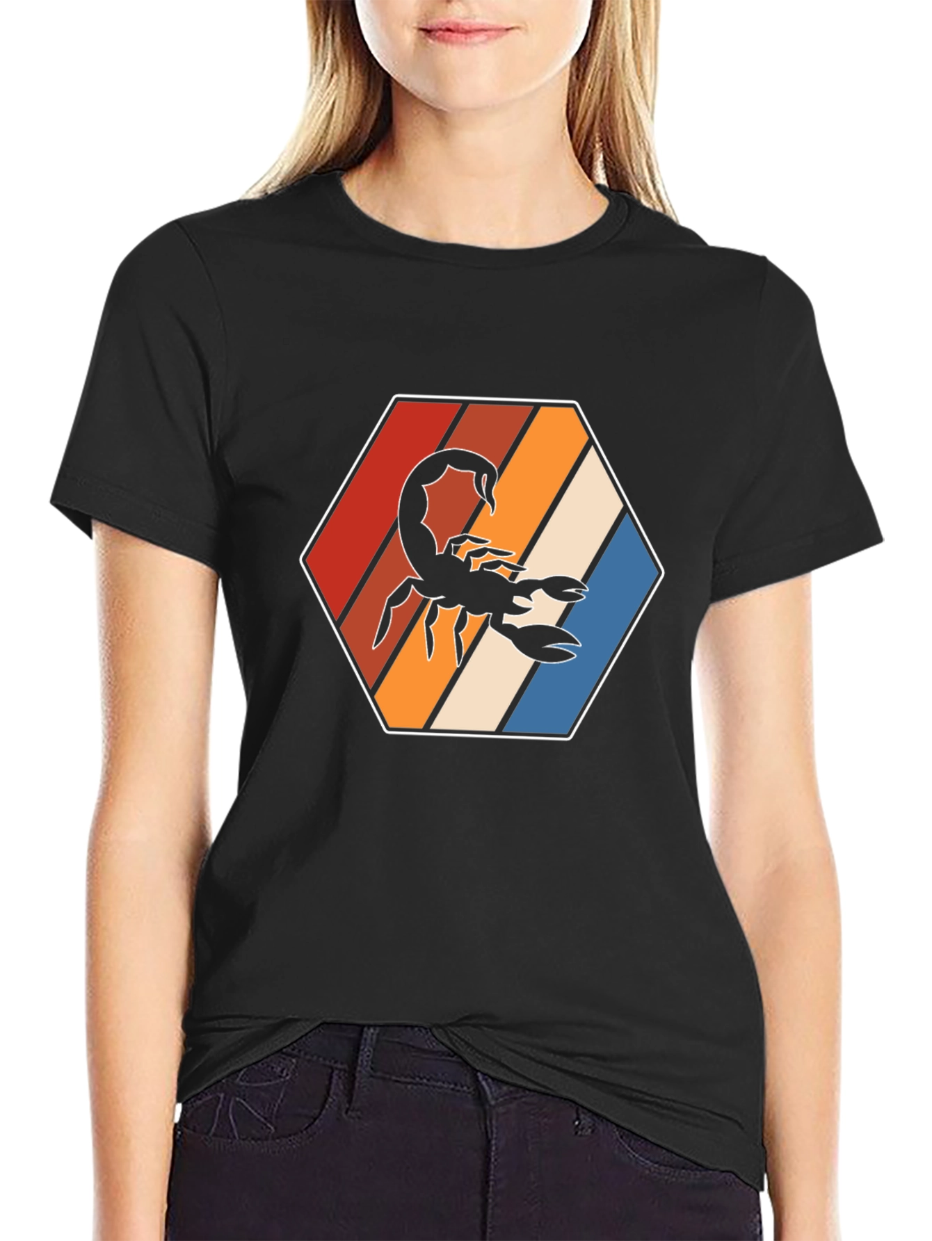 Retro Scorpion Graphic T-Shirt - Black