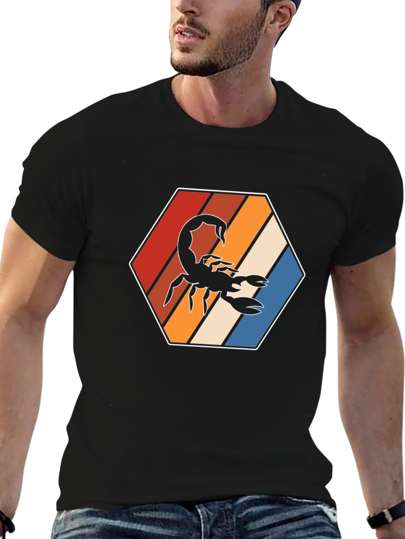 Retro Scorpion Graphic T-Shirt - Black