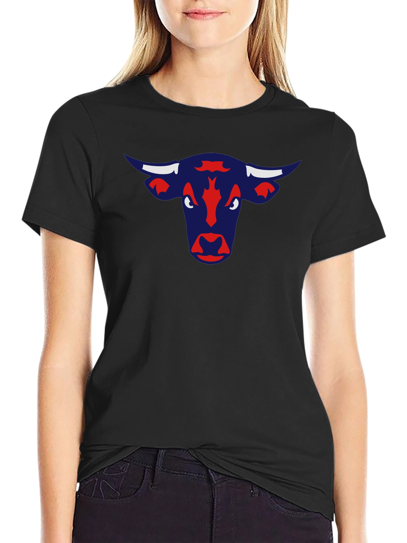 Bull Graphic Tee - Classic Black Cotton T-Shirt