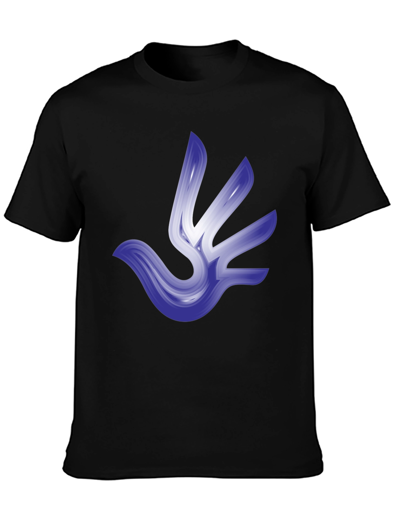 Abstract Bird Graphic Tee - Stylish Black T-Shirt