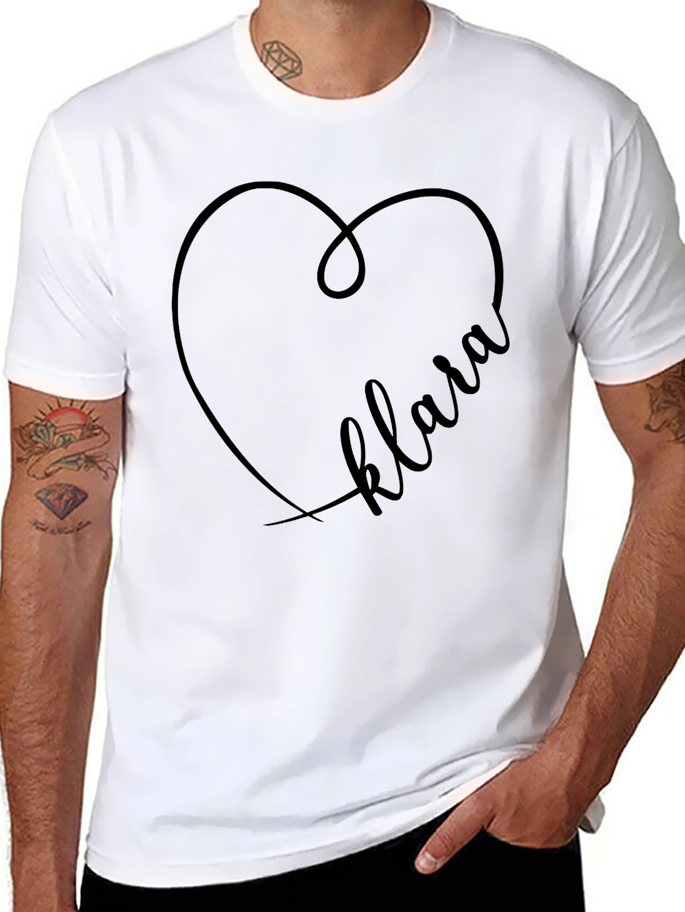 Klara Heart Personalized Black T-Shirt