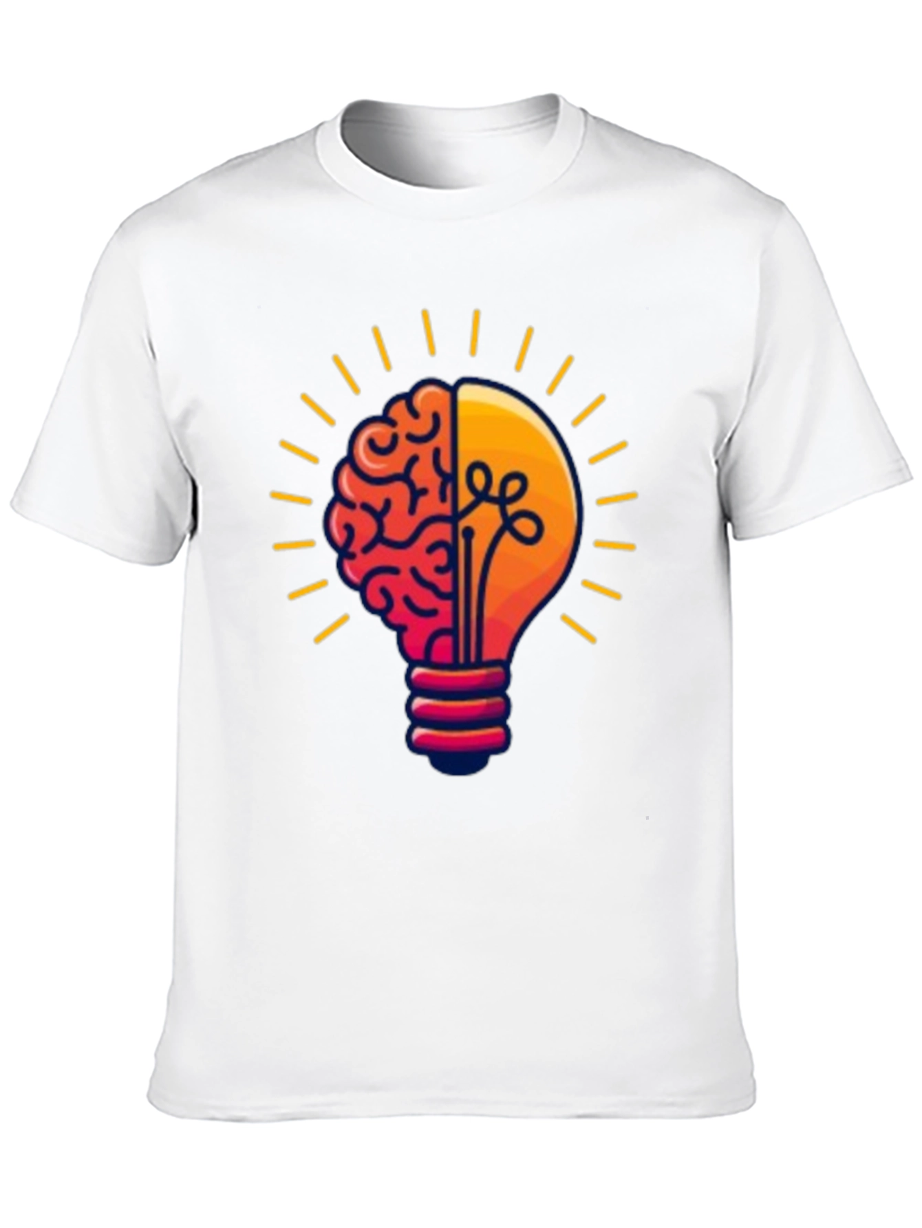 Brain Power Lightbulb Graphic Tee - Black