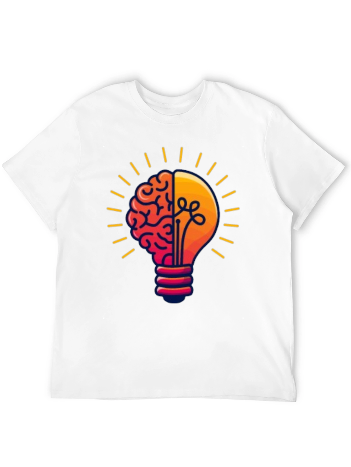 Brain Power Lightbulb Graphic Tee - Black