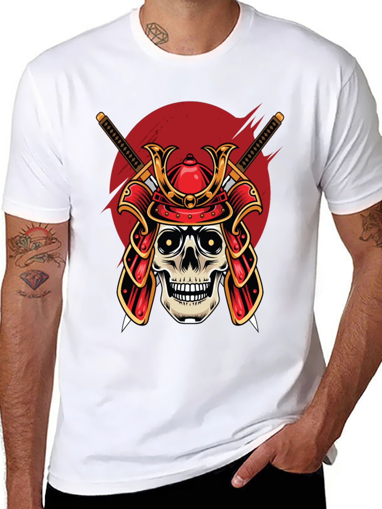 Samurai Skull Graphic T-Shirt