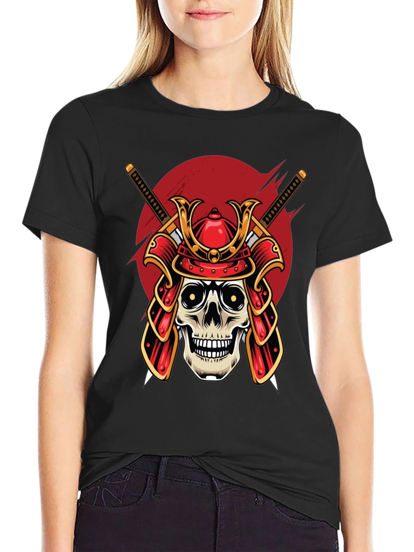 Samurai Skull Graphic T-Shirt