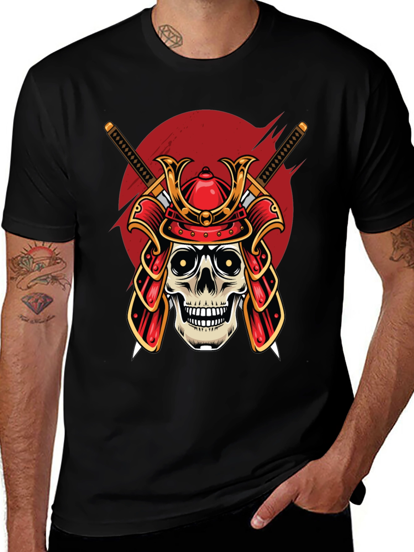 Samurai Skull Graphic T-Shirt