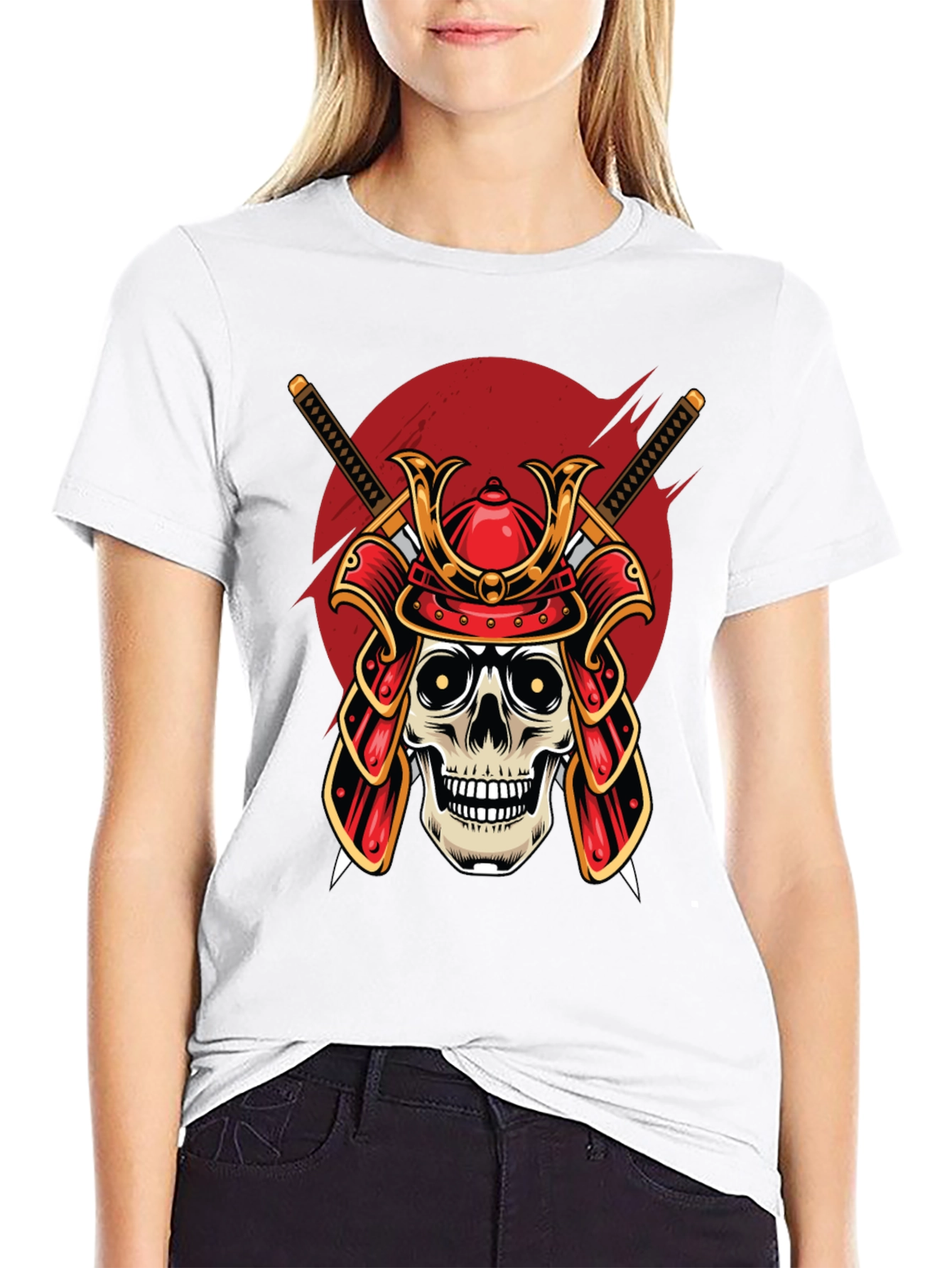Samurai Skull Graphic T-Shirt