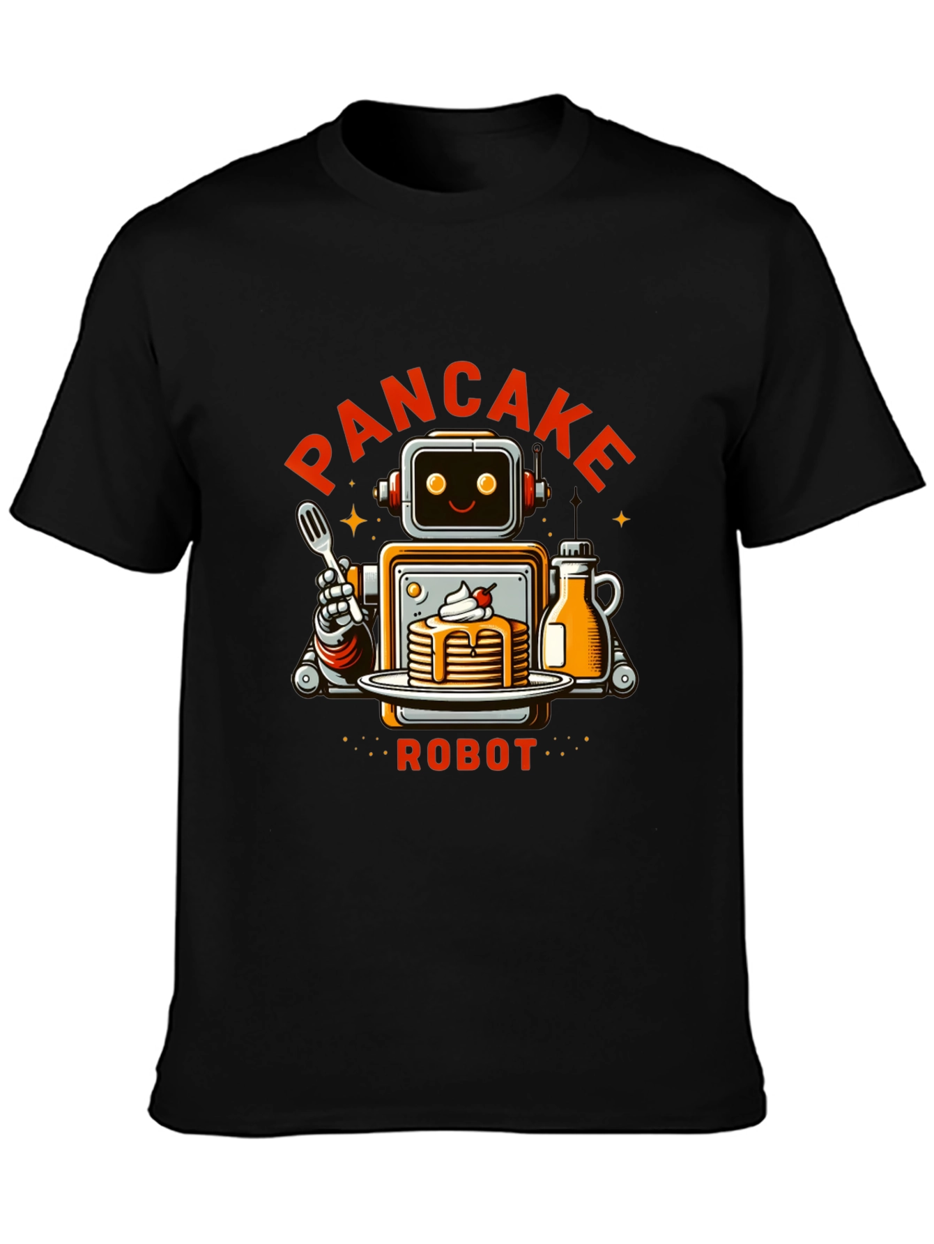 Pancake Robot T-Shirt - Funny Breakfast Graphic Tee
