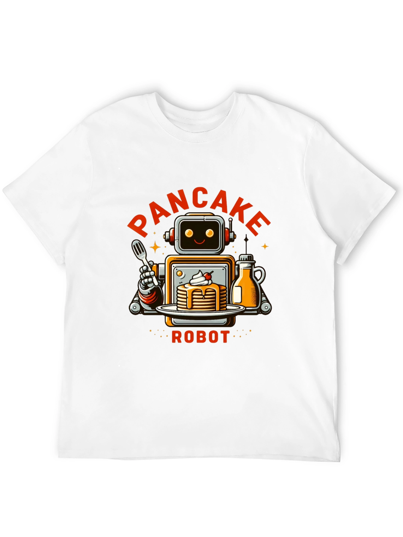 Pancake Robot T-Shirt - Funny Breakfast Graphic Tee
