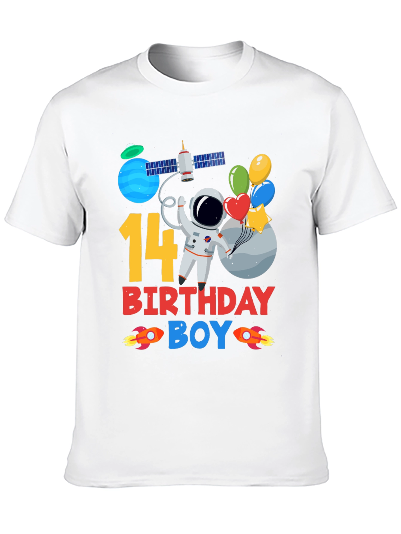 14th Birthday Boy Space T-Shirt