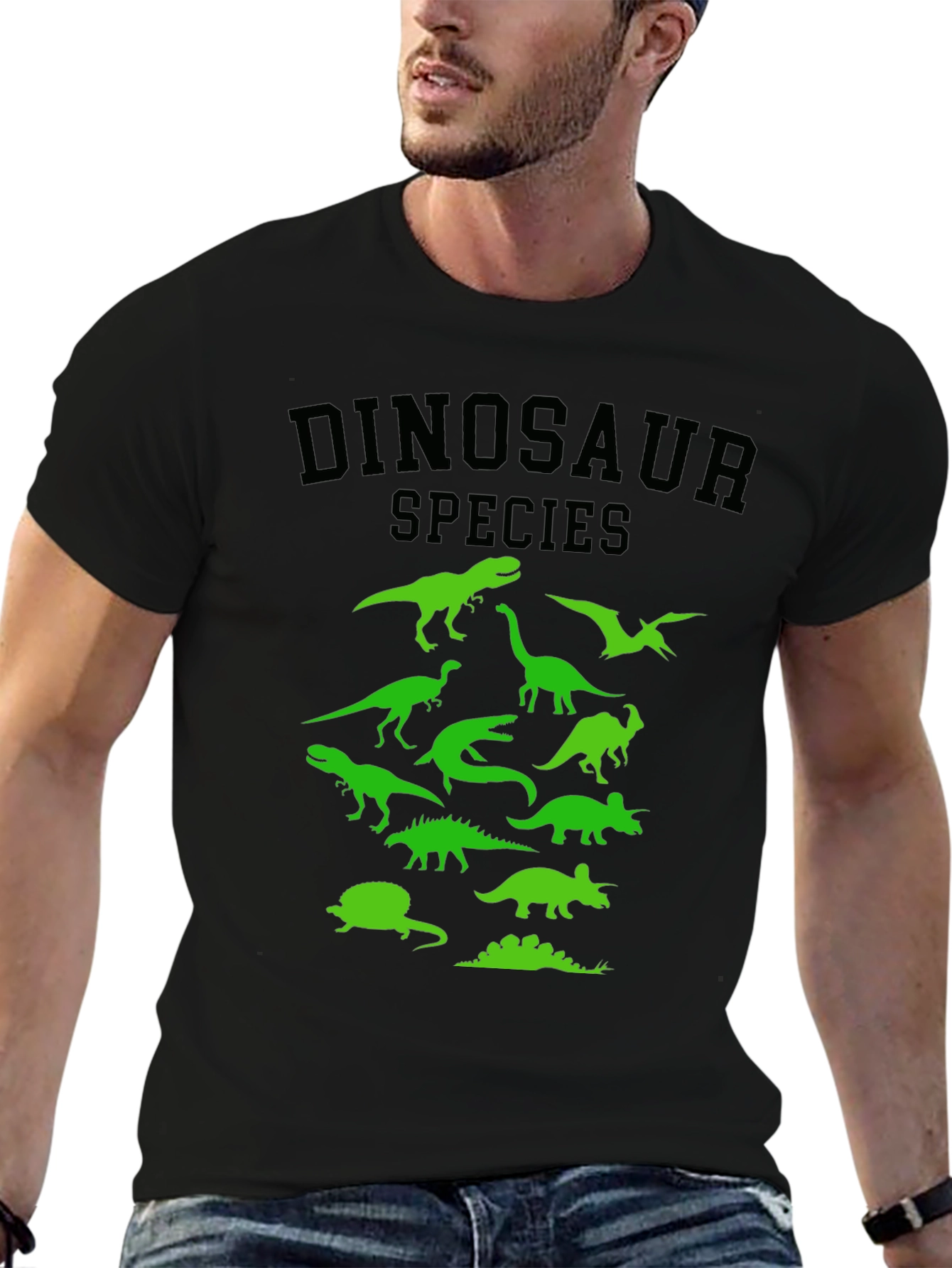 Dinosaur Species Graphic Tee - Black T-Shirt
