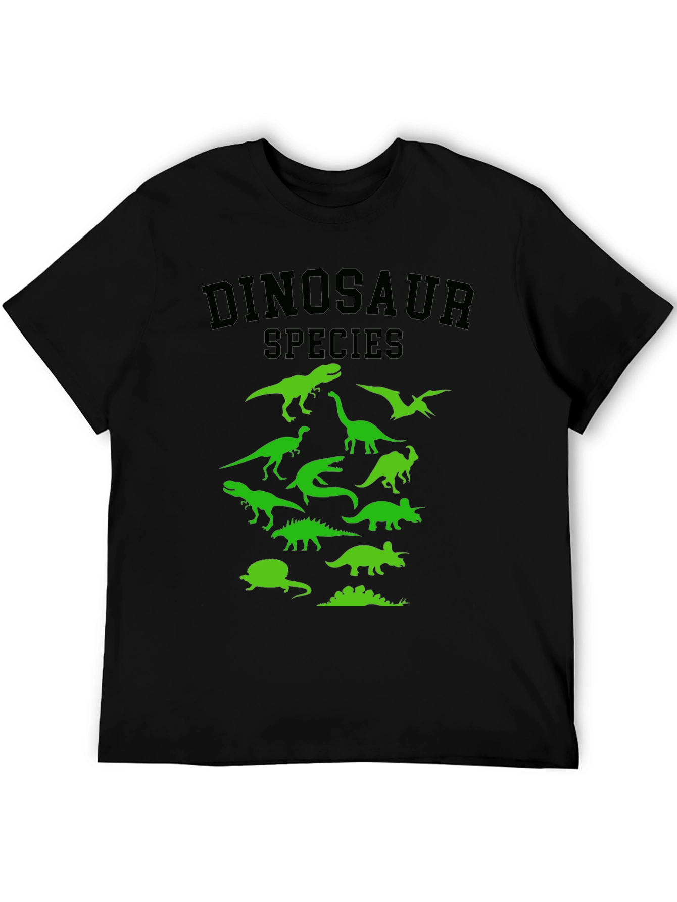 Dinosaur Species Graphic Tee - Black T-Shirt