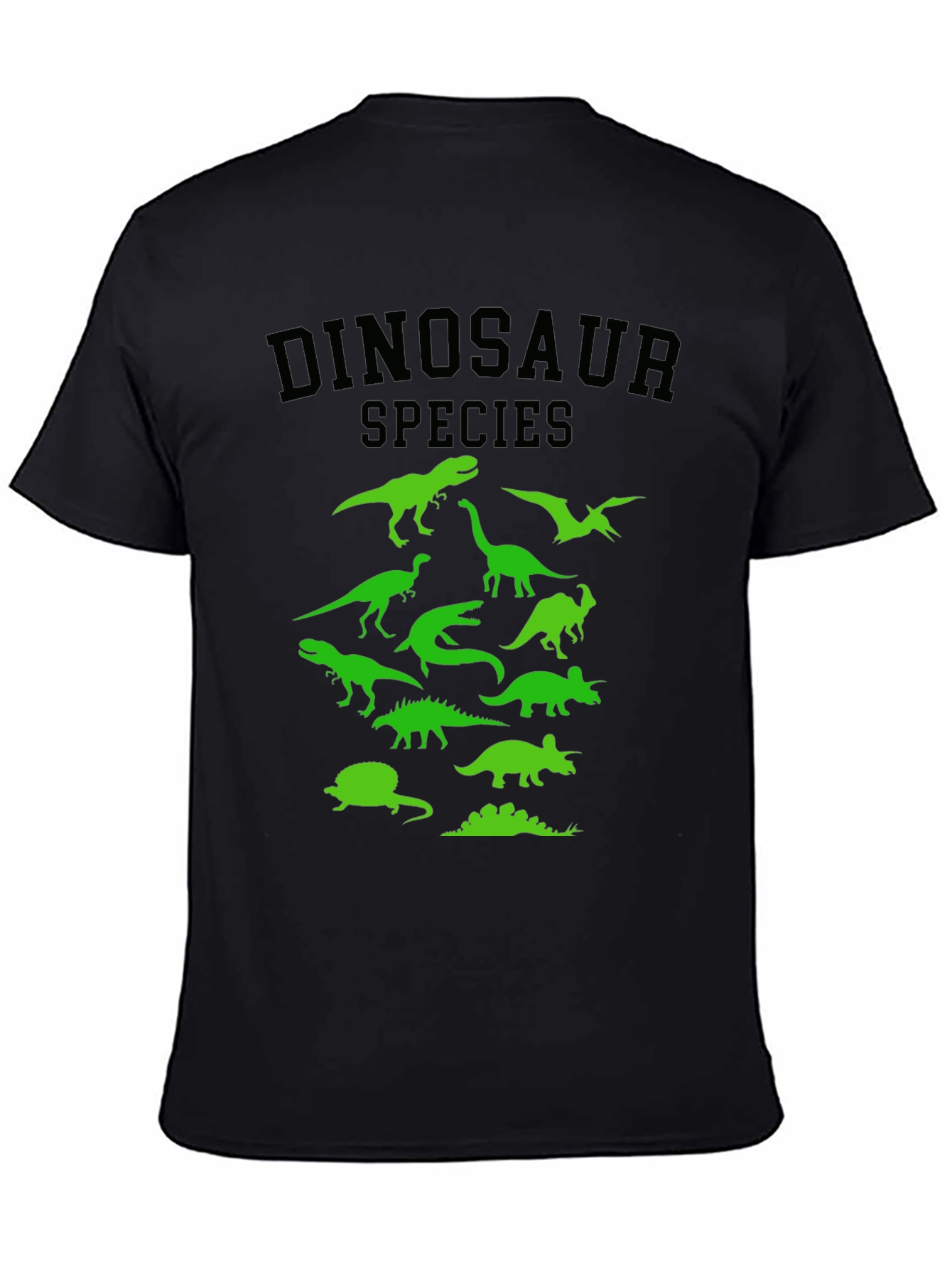 Dinosaur Species Graphic Tee - Black T-Shirt