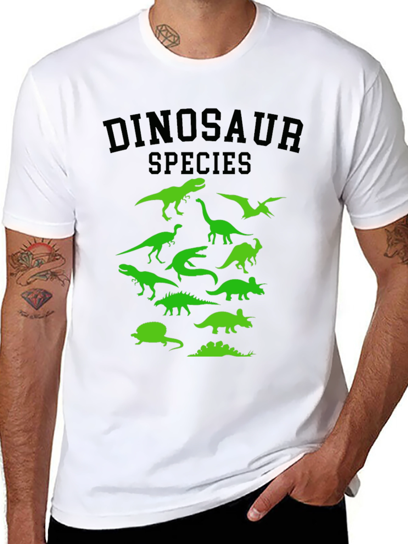 Dinosaur Species Graphic Tee - Black T-Shirt
