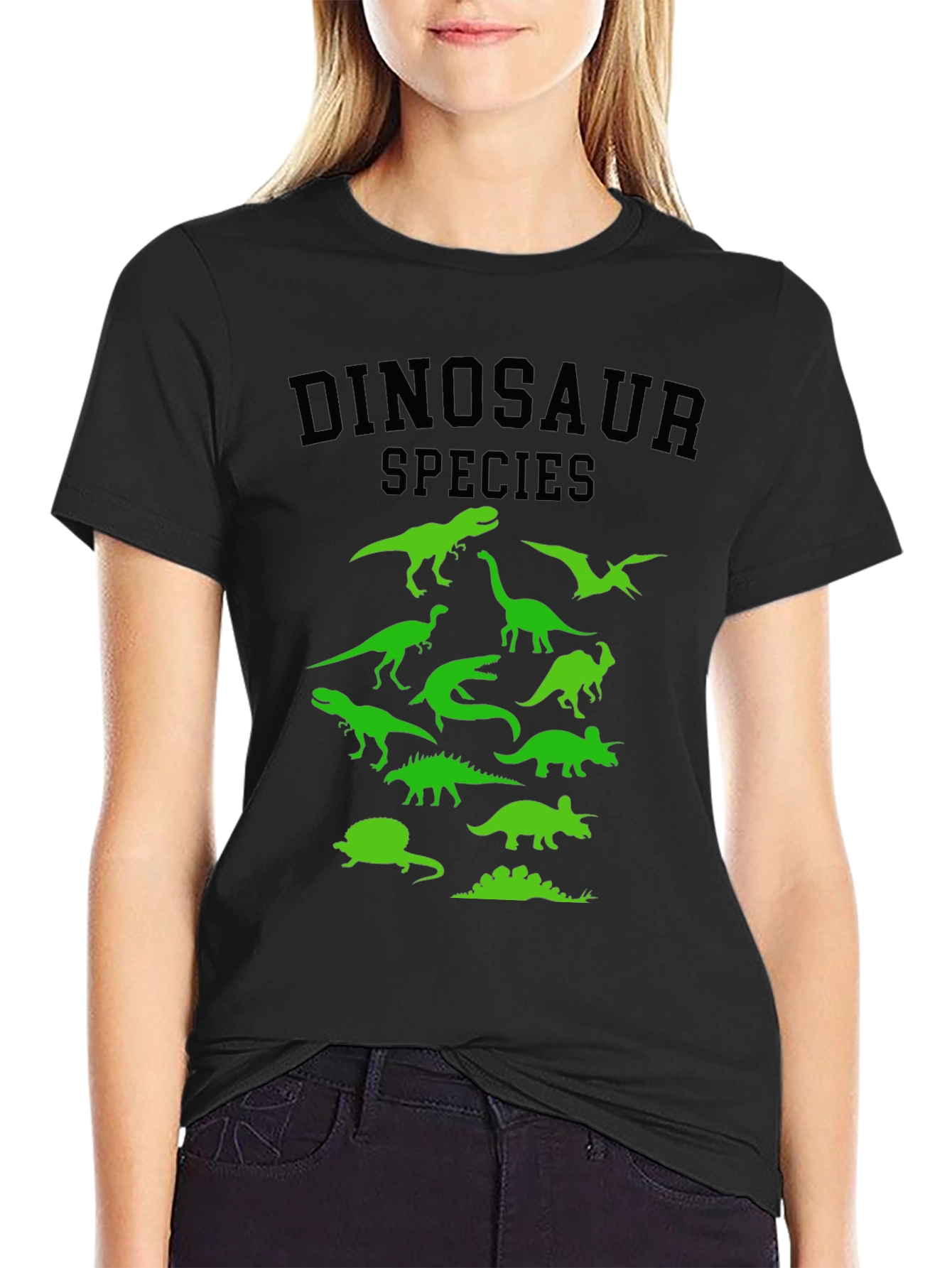 Dinosaur Species Graphic Tee - Black T-Shirt