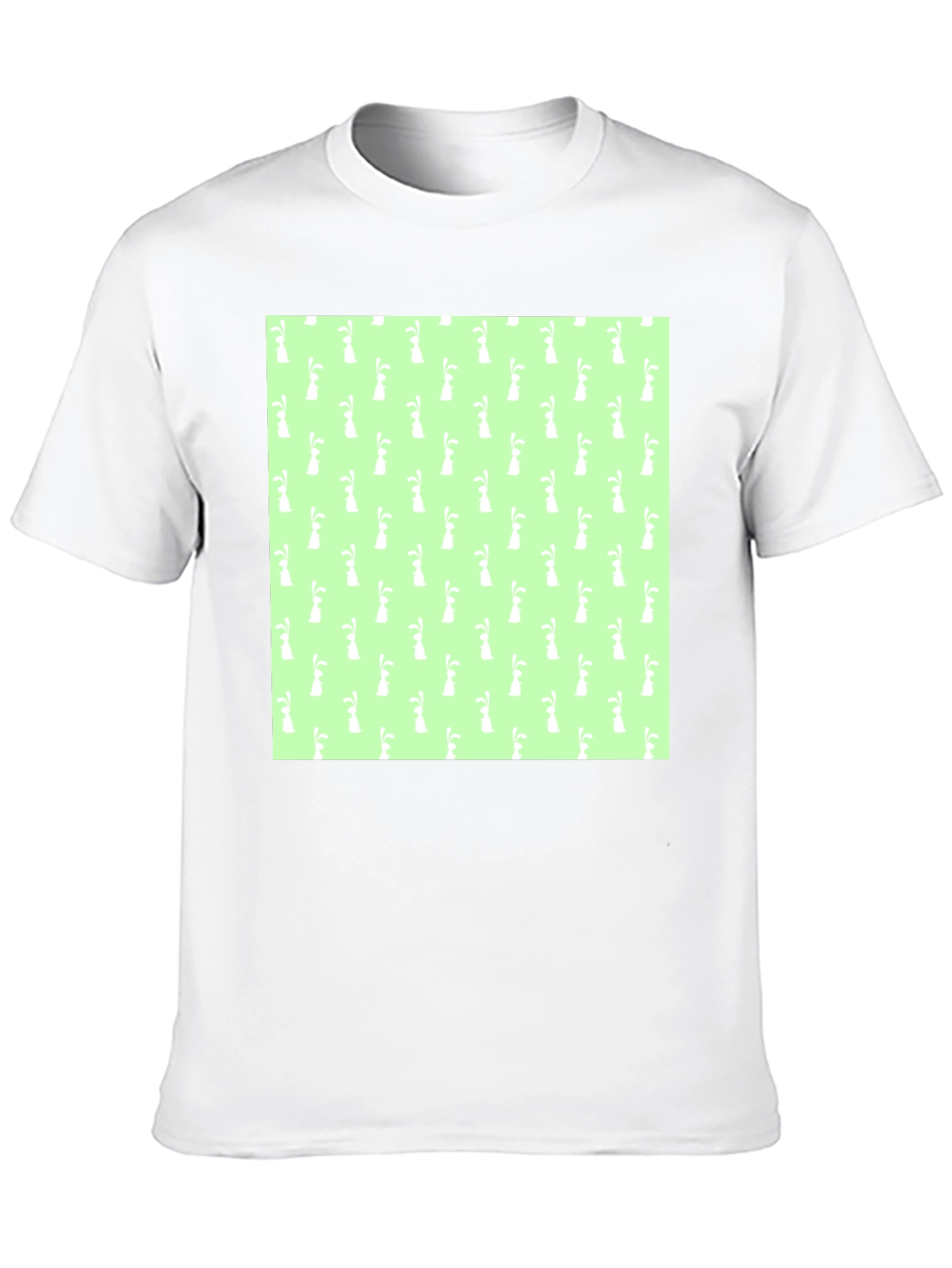 Easter Bunny Pattern Black T-Shirt