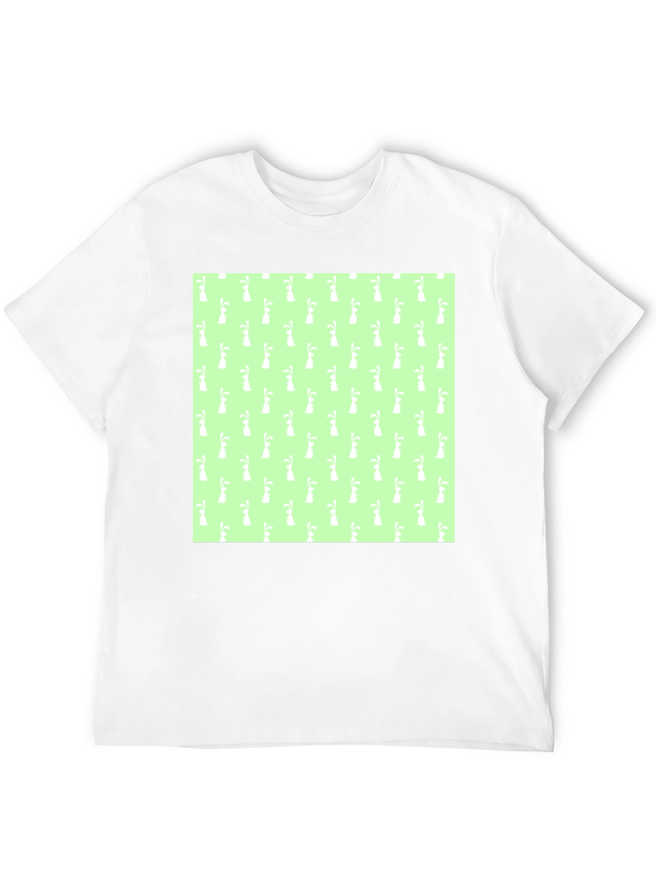 Easter Bunny Pattern Black T-Shirt