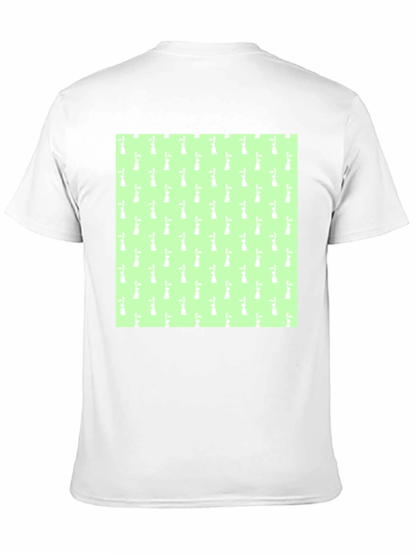 Easter Bunny Pattern Black T-Shirt