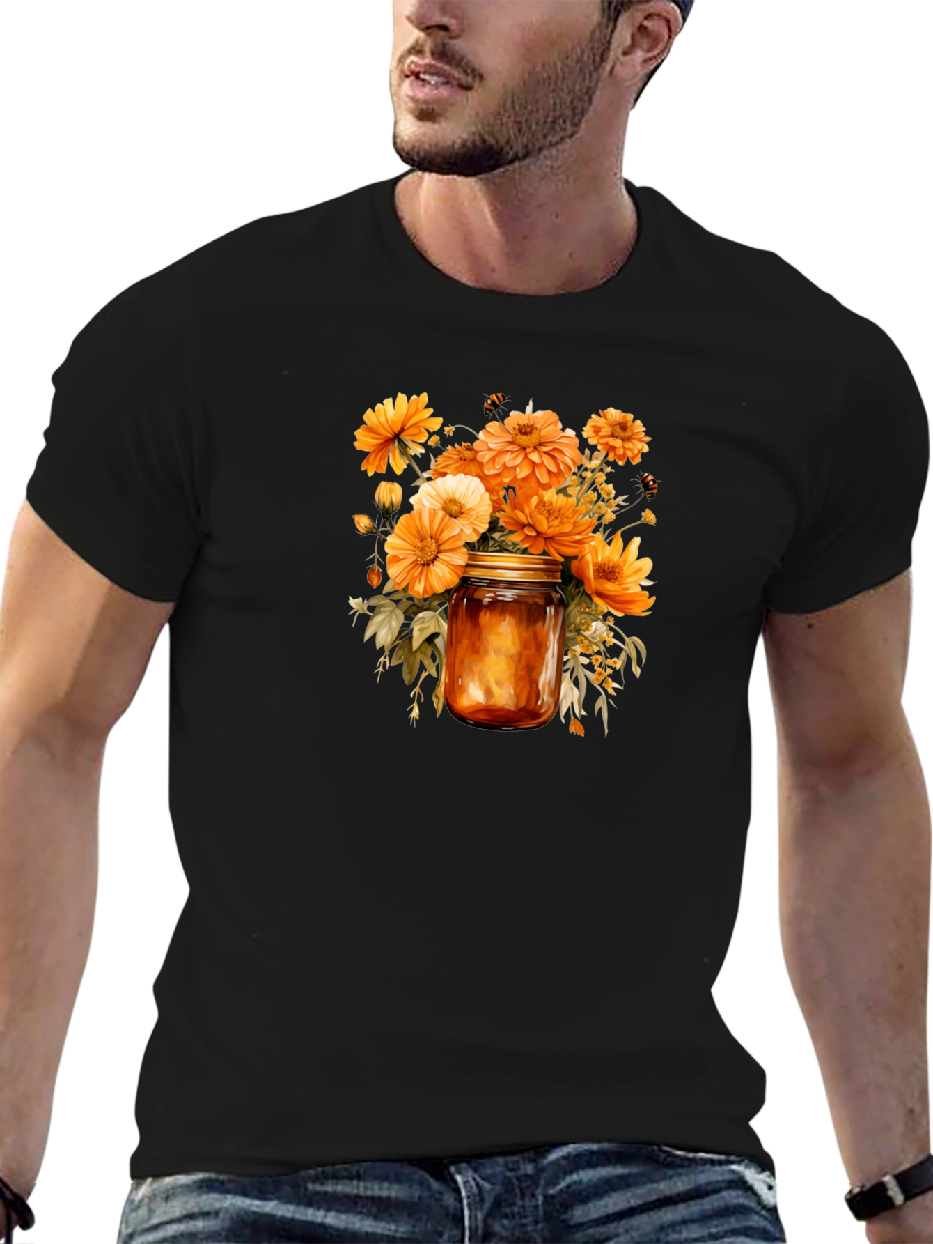Floral Jar Graphic Tee - Stylish Comfort