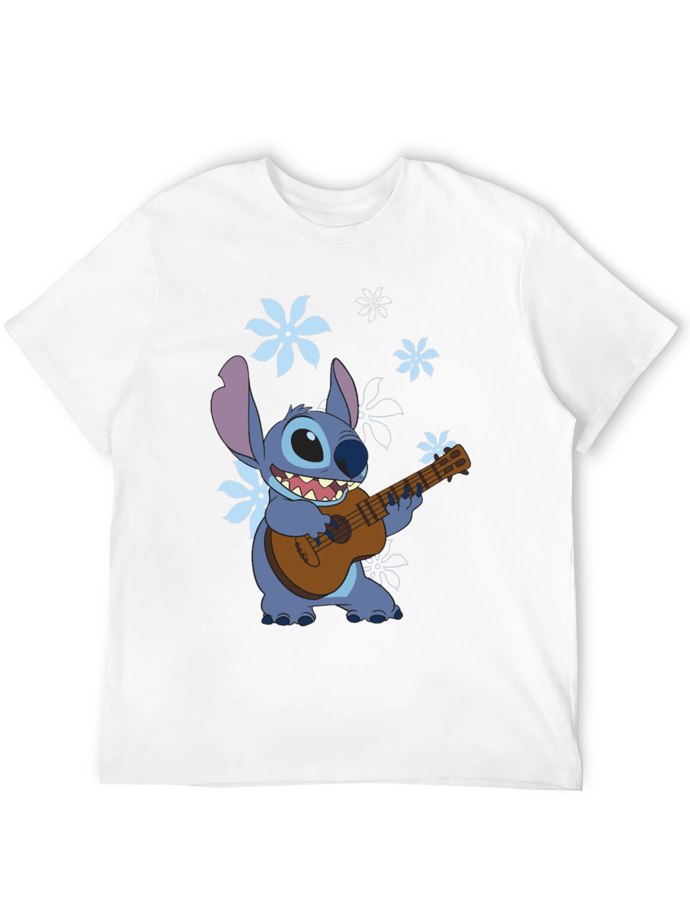 Stitch Ukulele Graphic T-Shirt - Black Cotton Tee