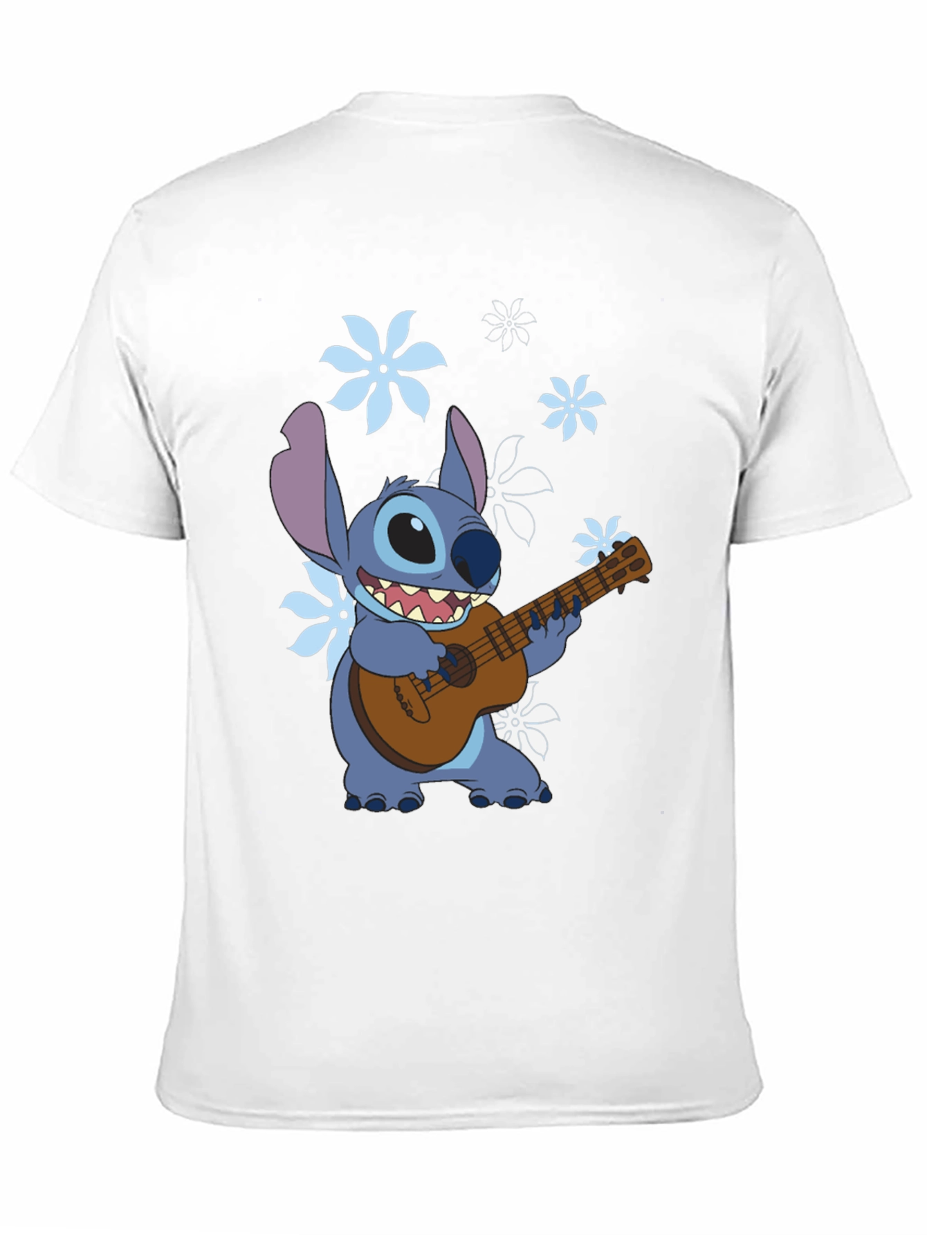 Stitch Ukulele Graphic T-Shirt - Black Cotton Tee