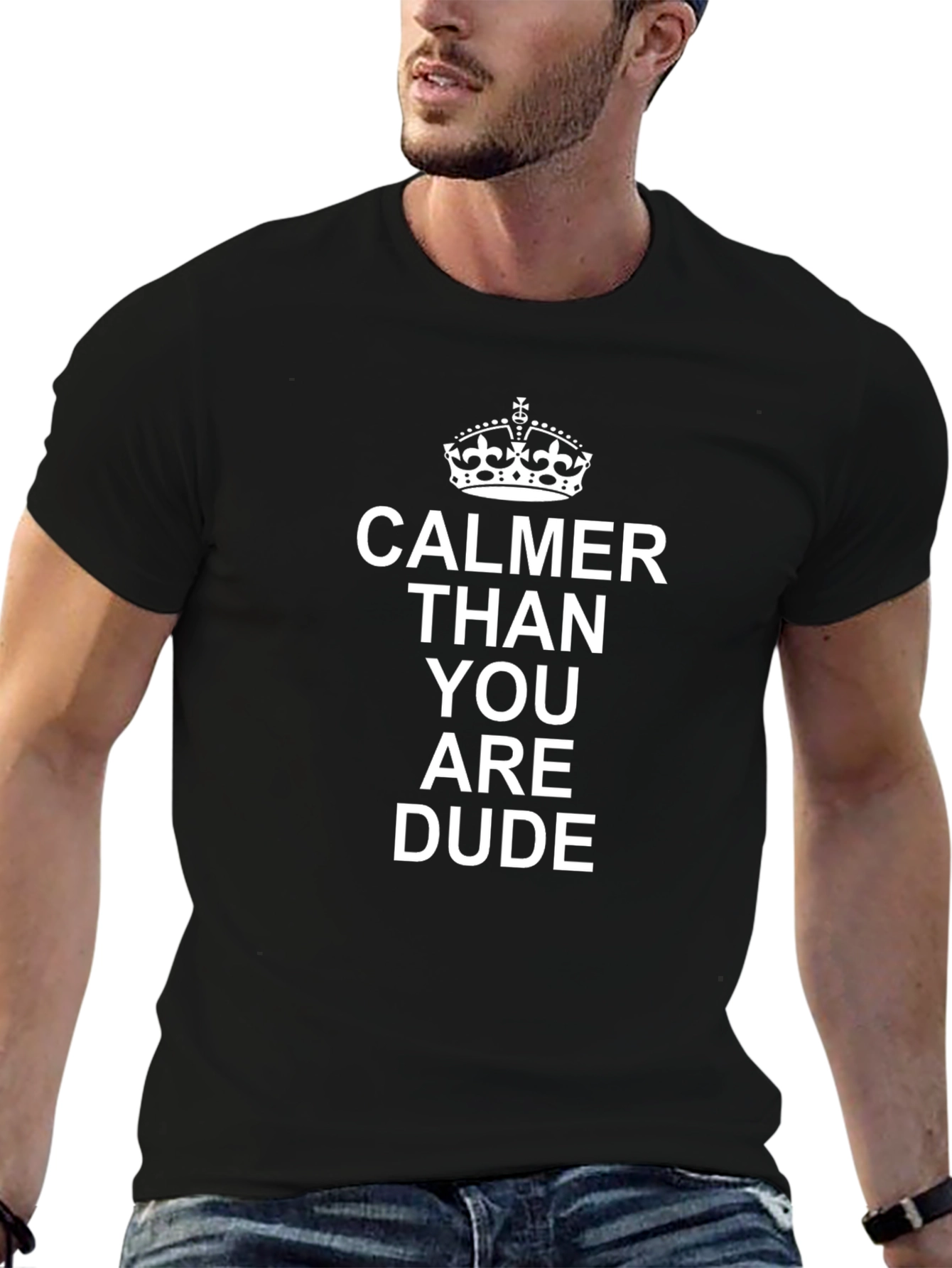 Calmer Than You Are Dude Black T-Shirt