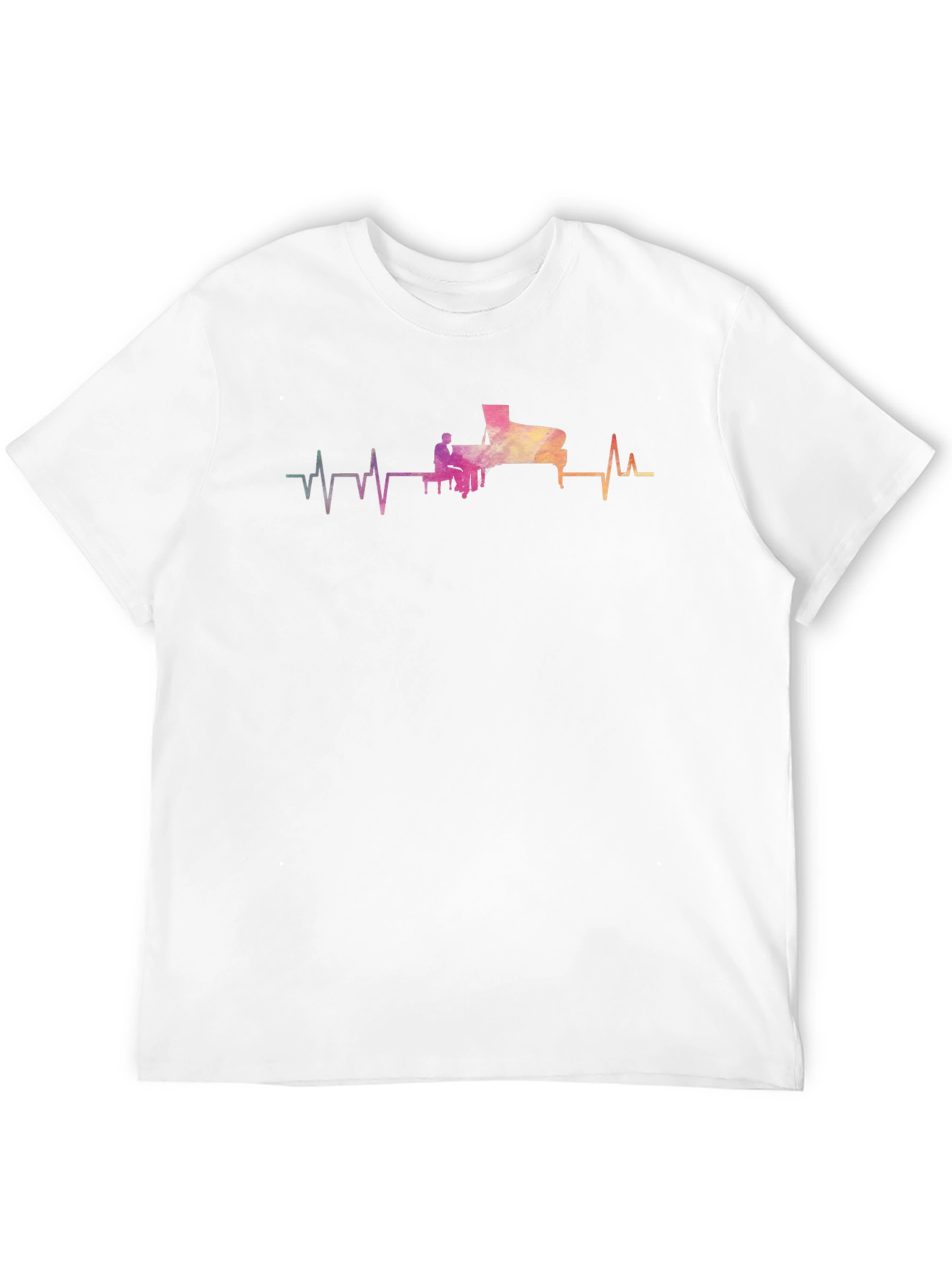 Piano Heartbeat T-Shirt - Musical ECG Tee