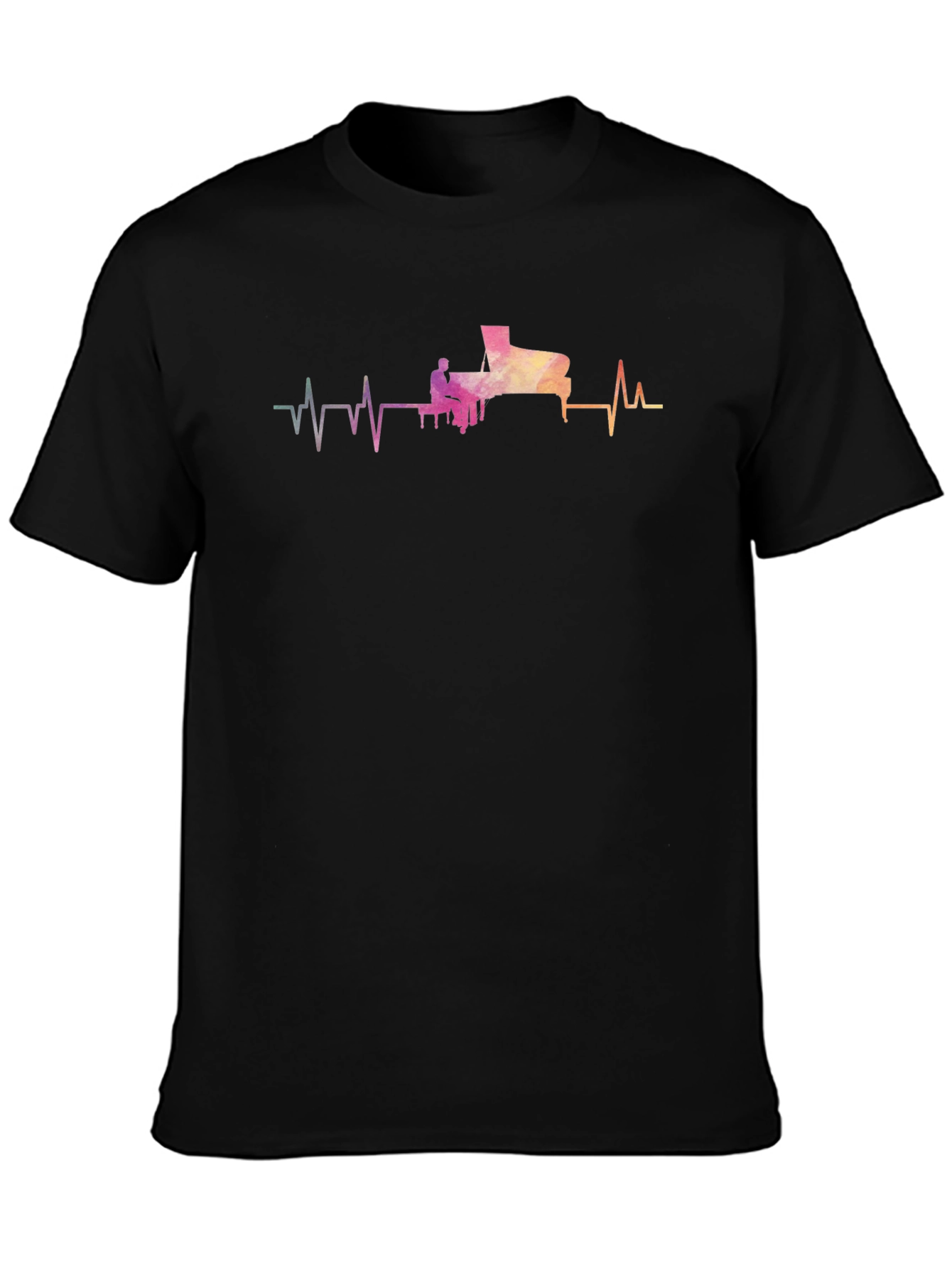 Piano Heartbeat T-Shirt - Musical ECG Tee