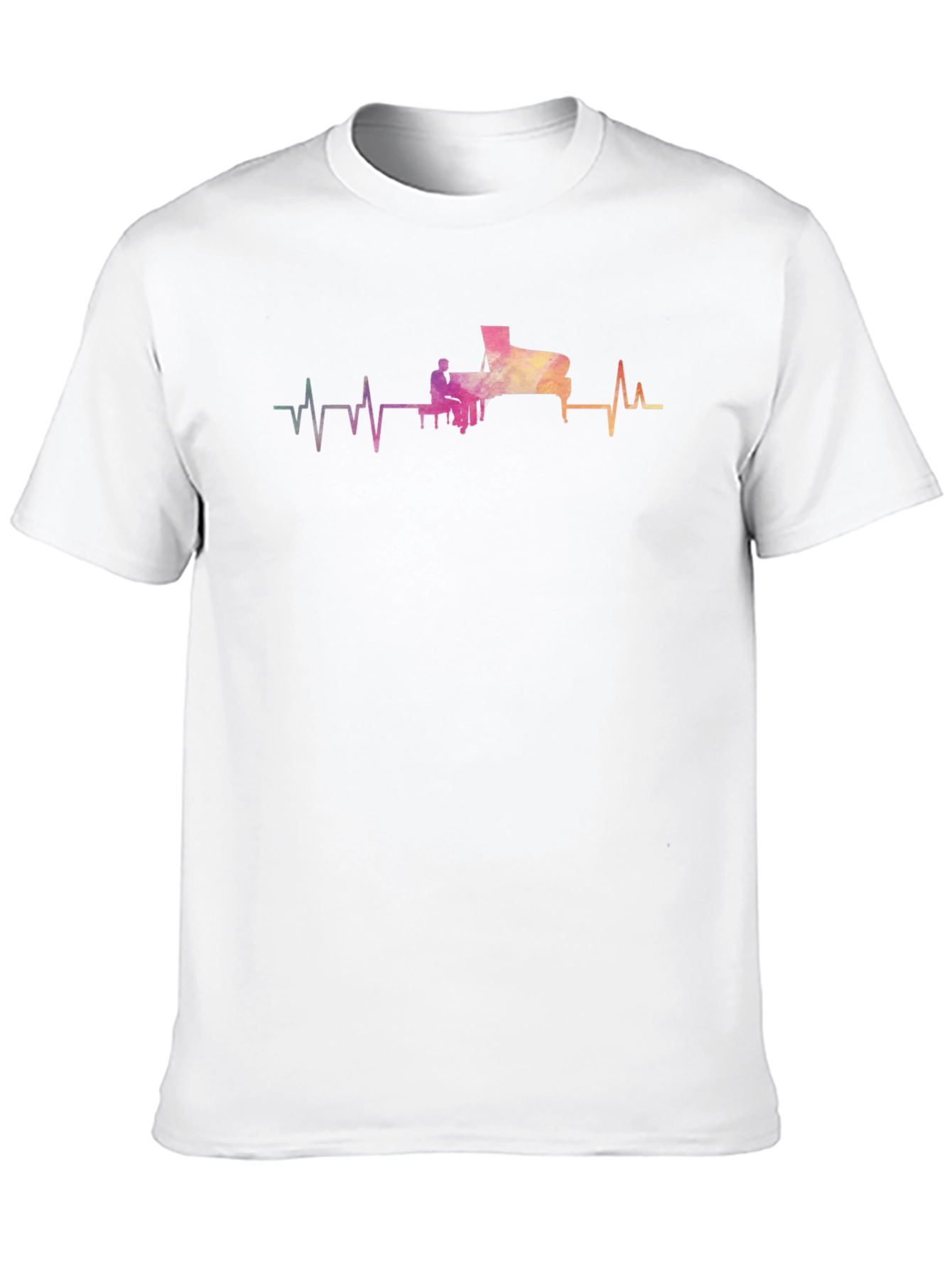 Piano Heartbeat T-Shirt - Musical ECG Tee