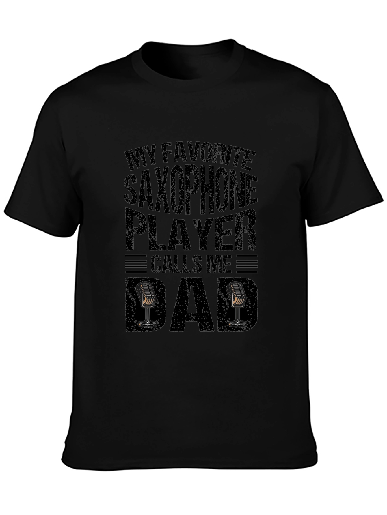 Saxophone Player Dad T-Shirt - Black