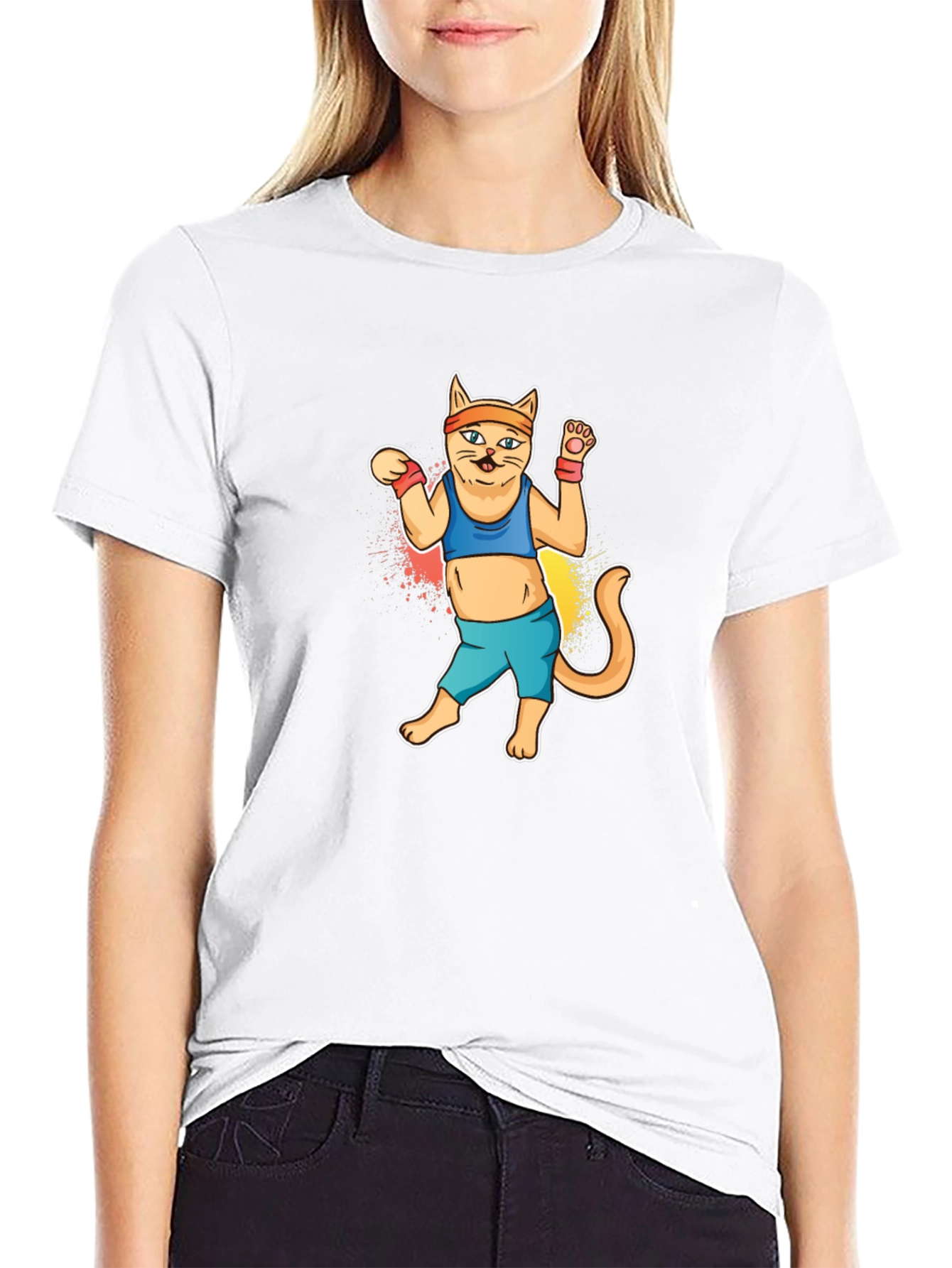 Dancing Workout Cat T-Shirt