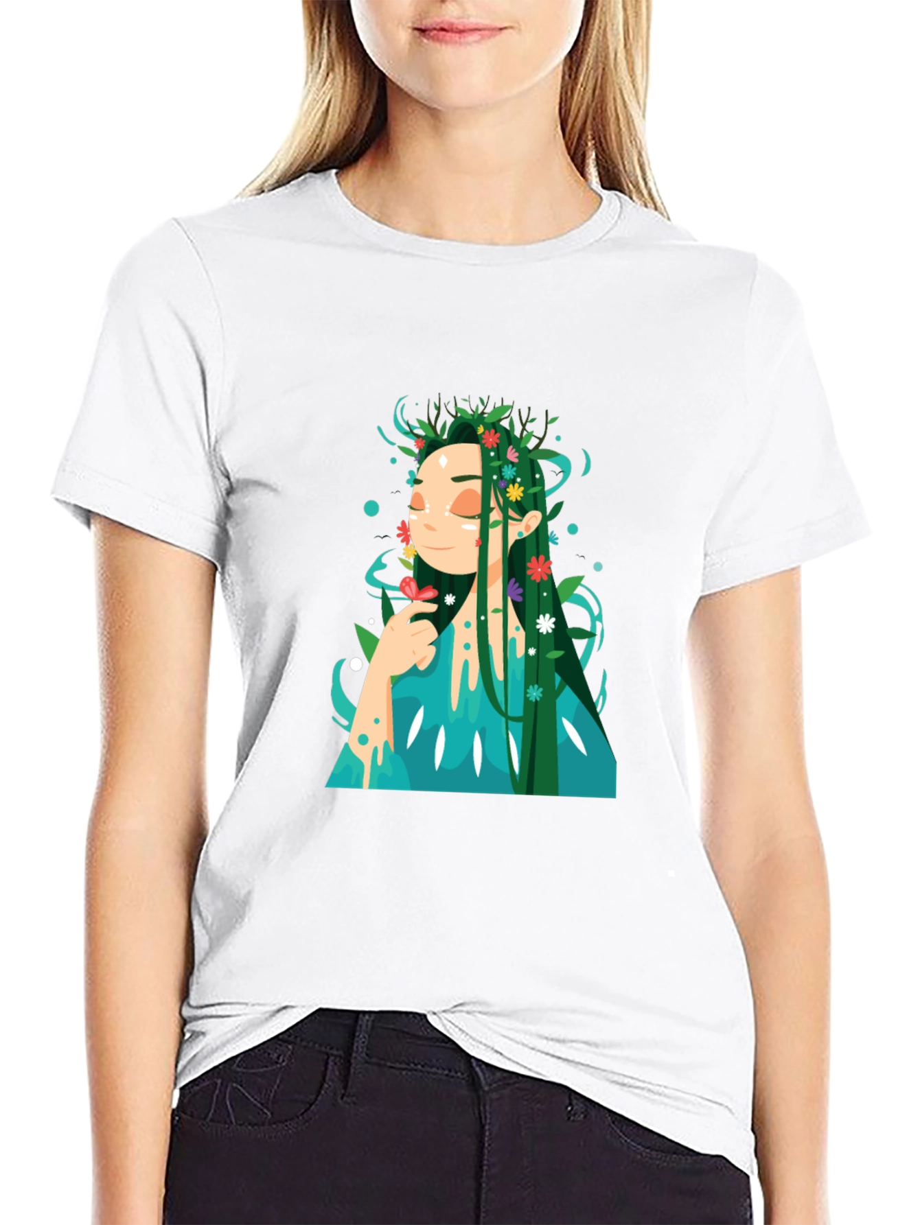 Nature Goddess Graphic Tee - Unique Design