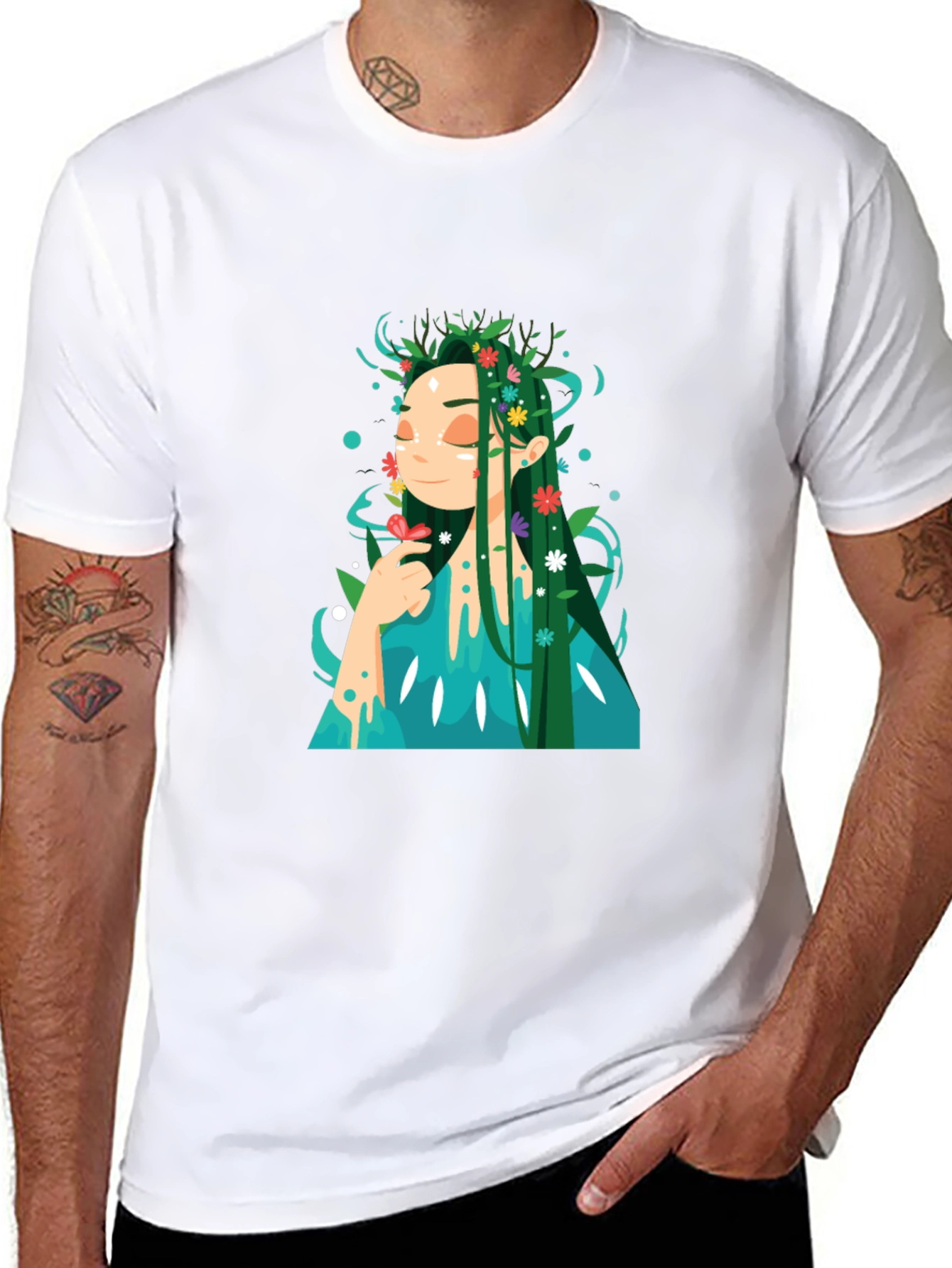 Nature Goddess Graphic Tee - Unique Design