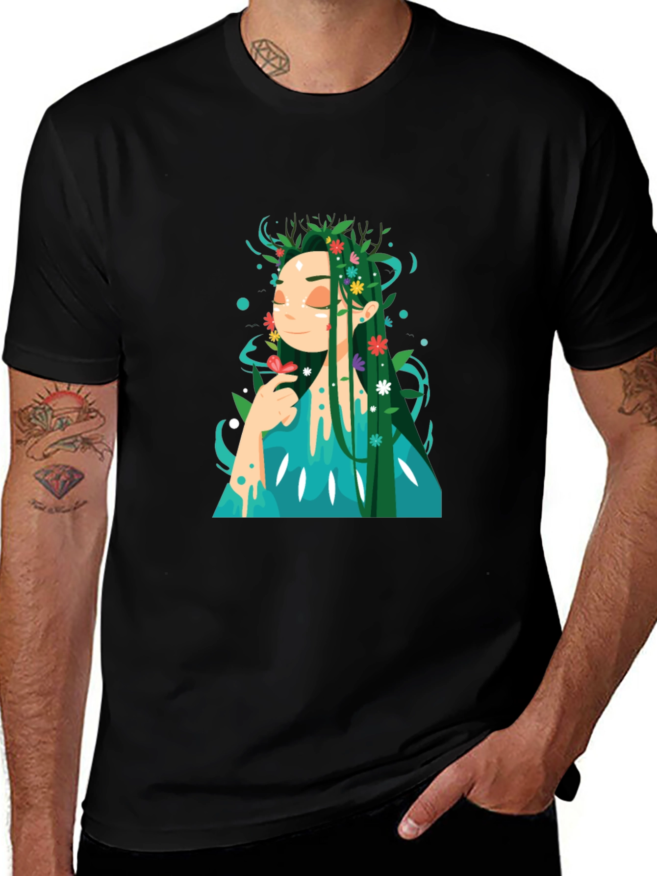 Nature Goddess Graphic Tee - Unique Design