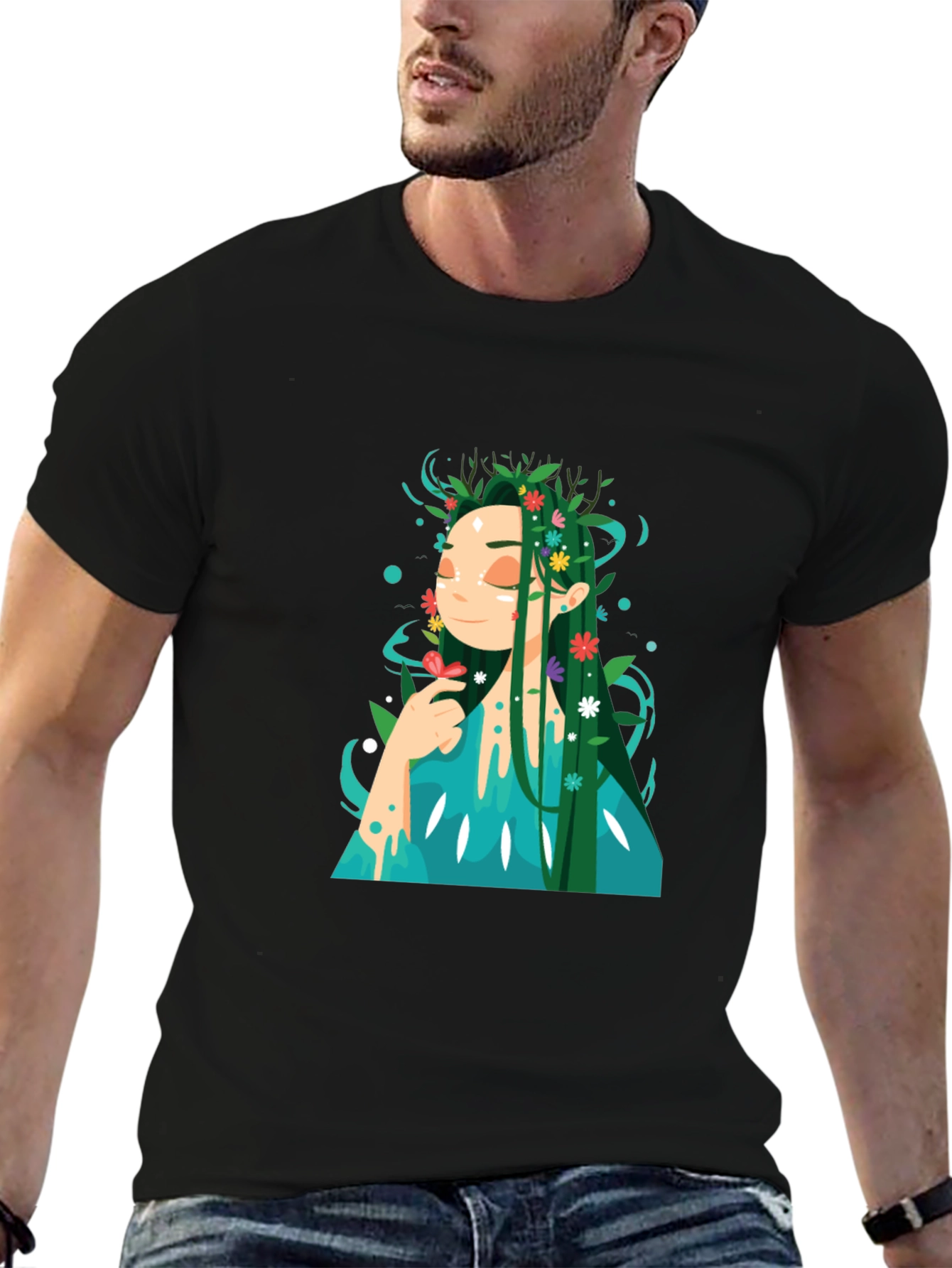 Nature Goddess Graphic Tee - Unique Design