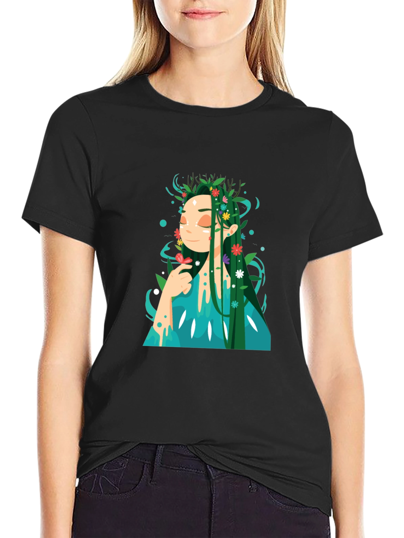 Nature Goddess Graphic Tee - Unique Design