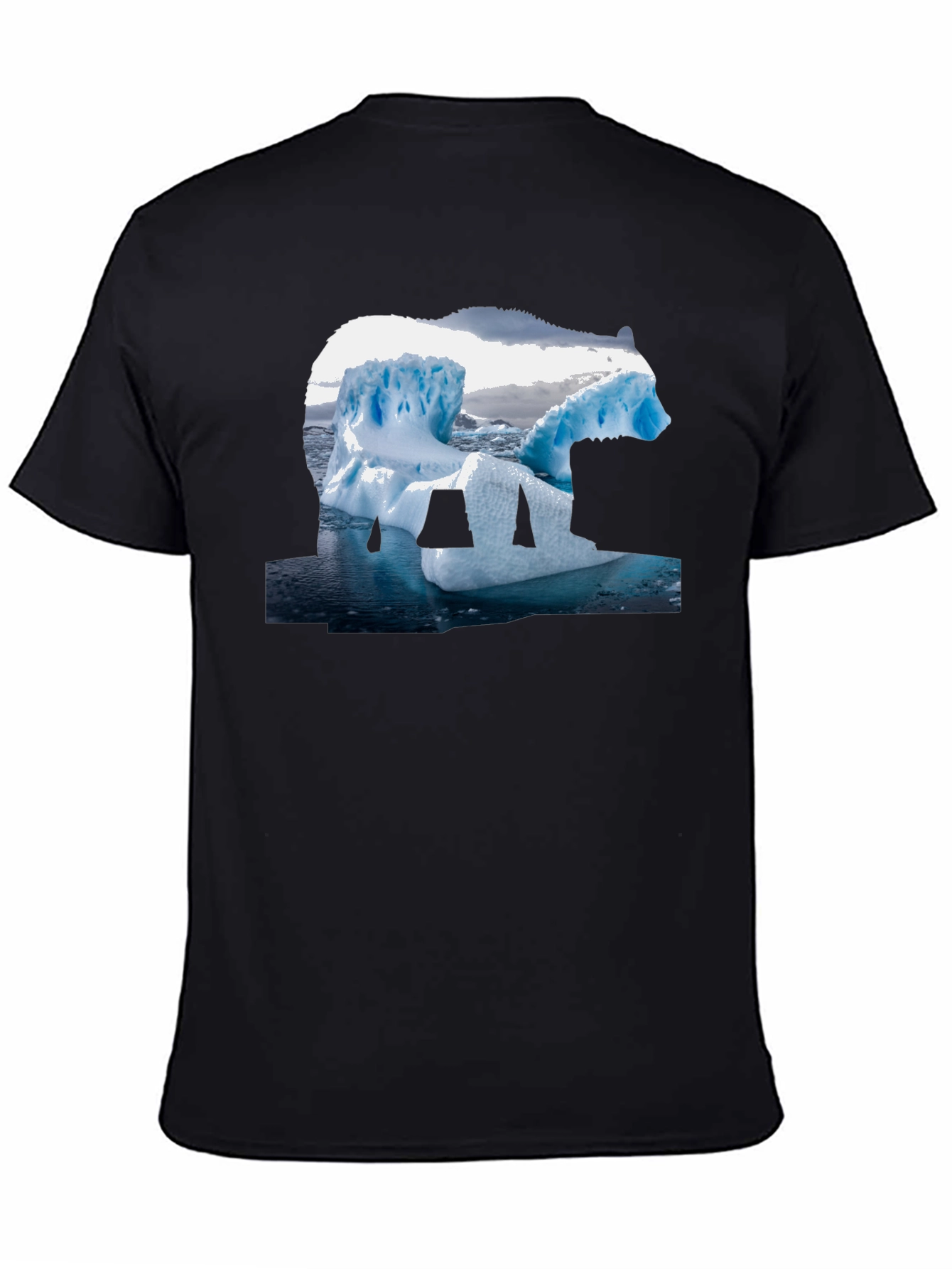 Polar Bear Iceberg Graphic Tee - Black Cotton T-Shirt